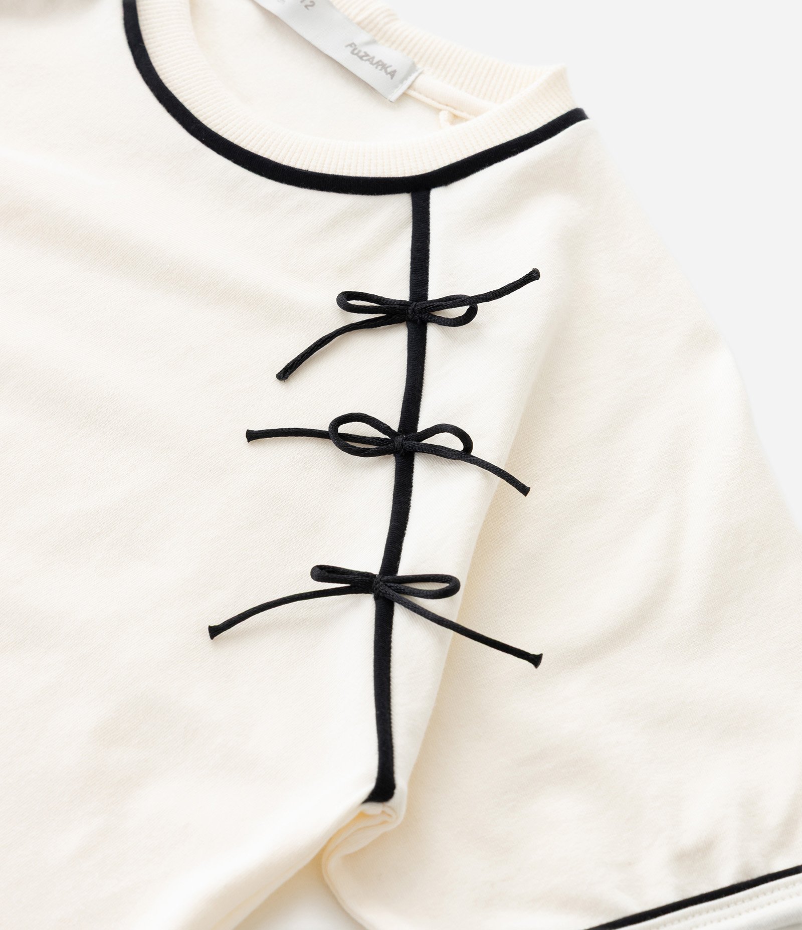 Camiseta Infantil com Laços Aplicados – Tam 5 a 14 Anos Off White 6