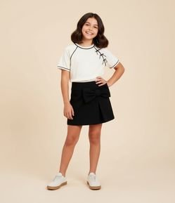 Camiseta Infantil com Laços Aplicados – Tam 5 a 14 Anos