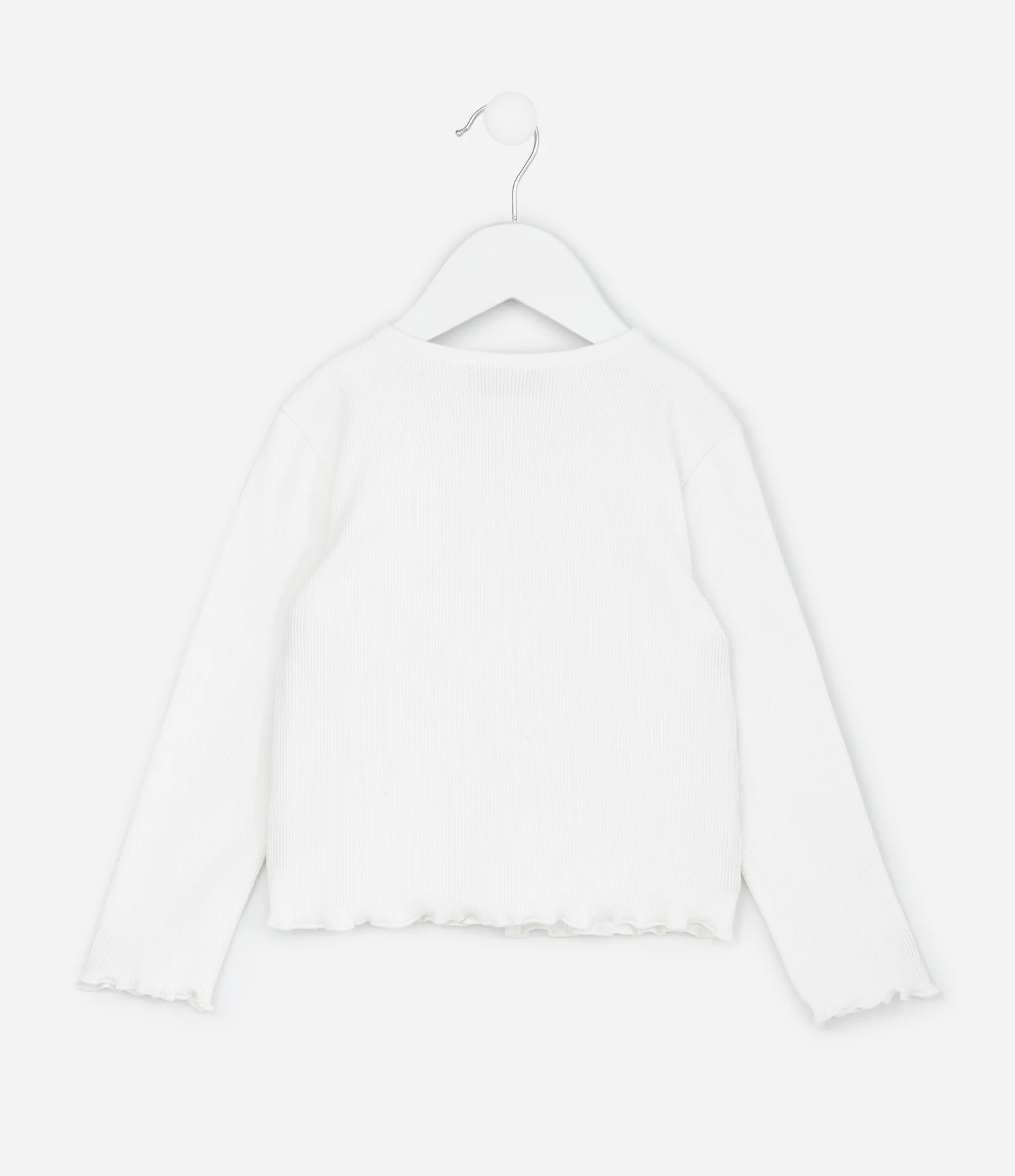 Cardigan Infantil em Ribana com Botões Frontais – Tam 1 a 6 Anos Branco 2