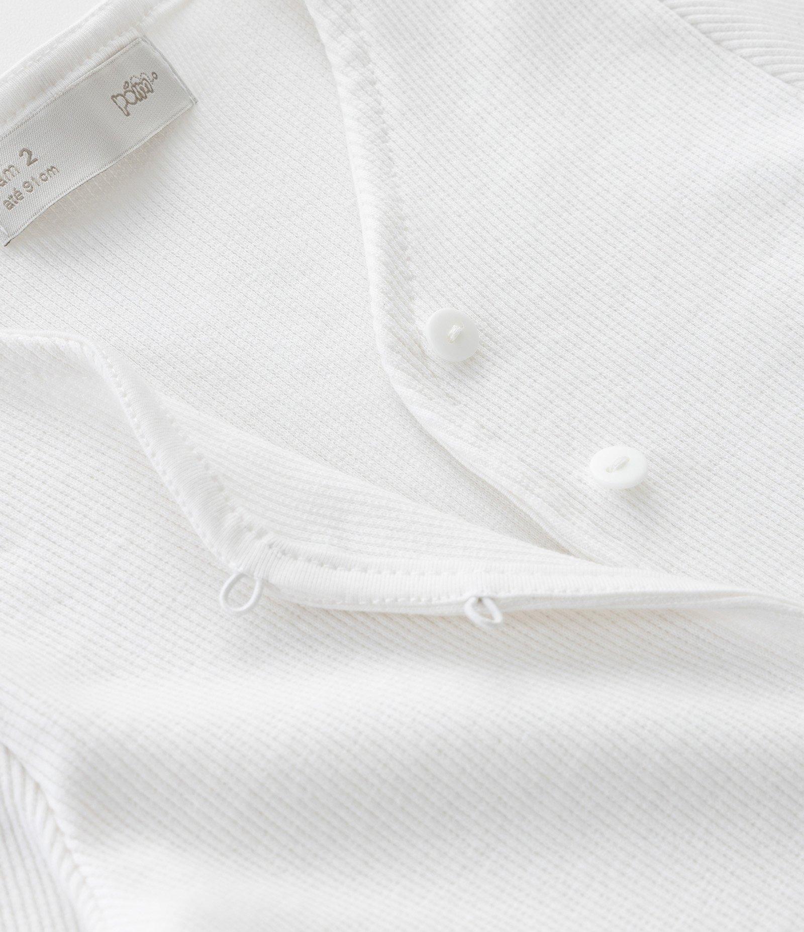 Cardigan Infantil em Ribana com Botões Frontais – Tam 1 a 6 Anos Branco 4