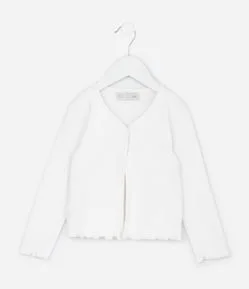 Cardigan Infantil em Ribana com Botões Frontais – Tam 1 a 6 Anos