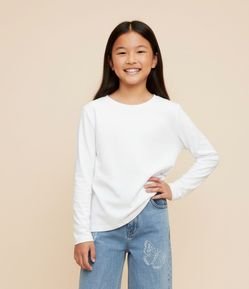 Camiseta Infantil com Manga Longa – Tam 5 a 14 Anos