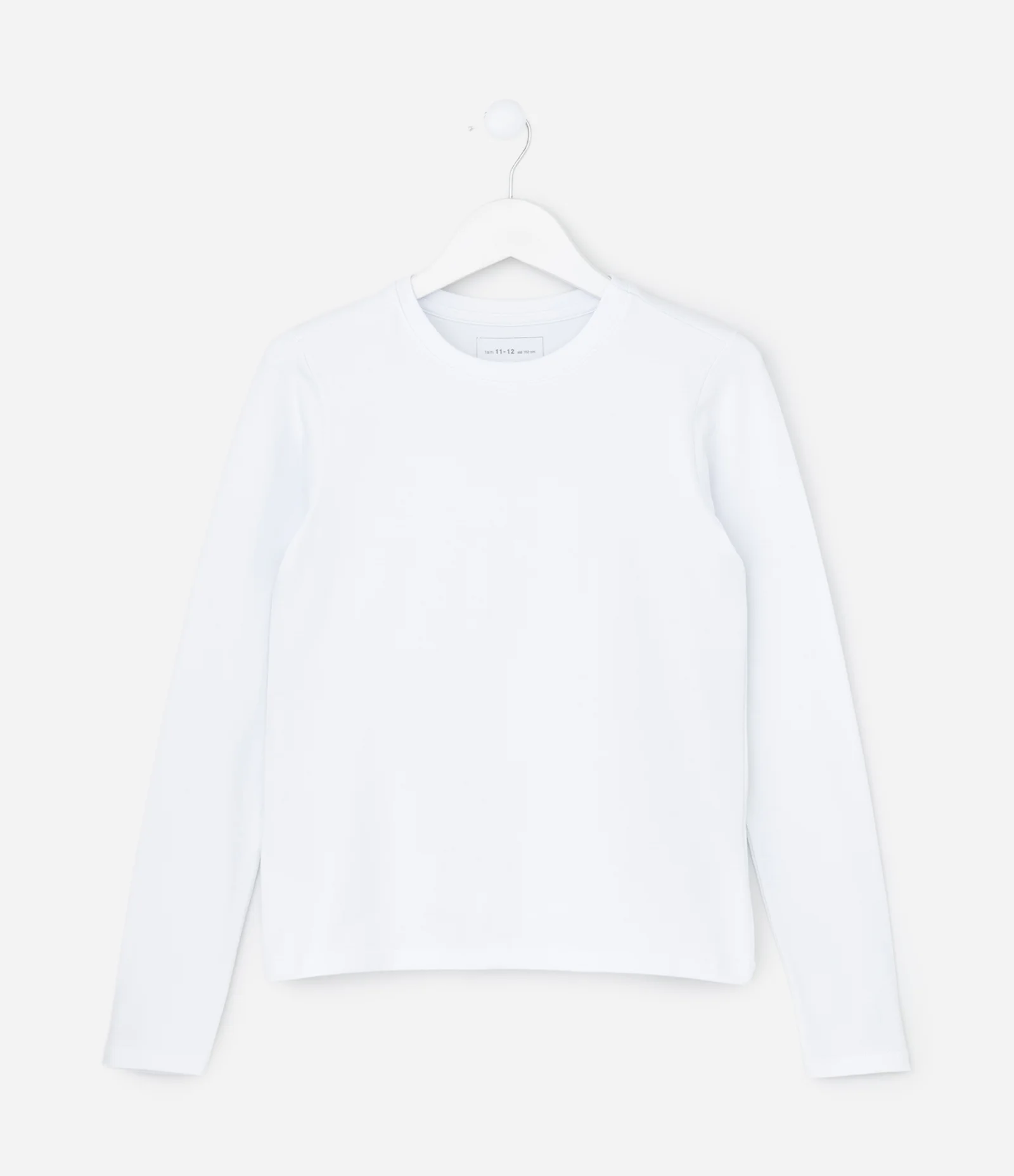 Camiseta Infantil com Manga Longa – Tam 5 a 14 Anos Branco 2