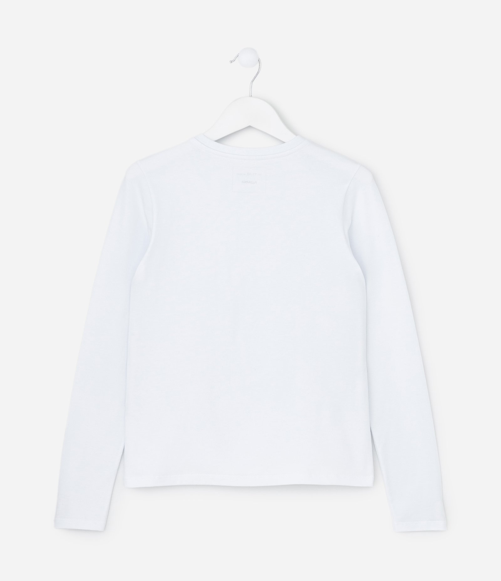 Camiseta Infantil com Manga Longa – Tam 5 a 14 Anos Branco 3