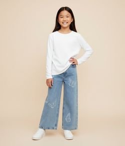 Camiseta Infantil com Manga Longa – Tam 5 a 14 Anos