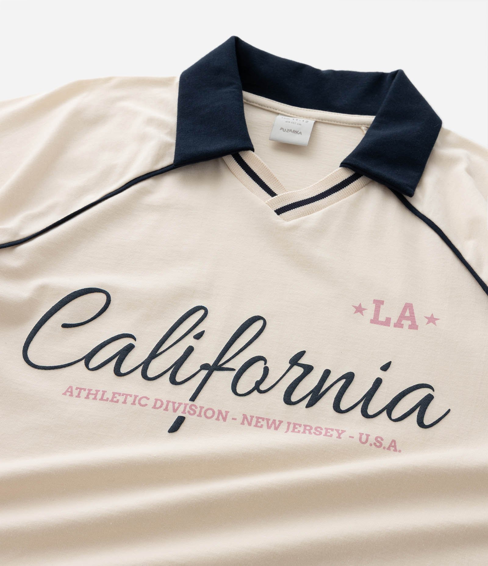 Camiseta Infantil Polo com Lettering California – Tam 7 a 16 Anos Off White 5