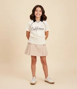 Camiseta Infantil Polo com Lettering California – Tam 7 a 16 Anos