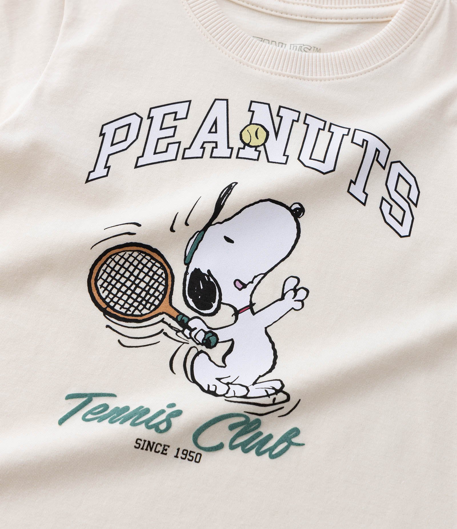 Camiseta Infantil com Estampa Snoopy Tennis Club - Tam 2 A 8 Anos Off White 5