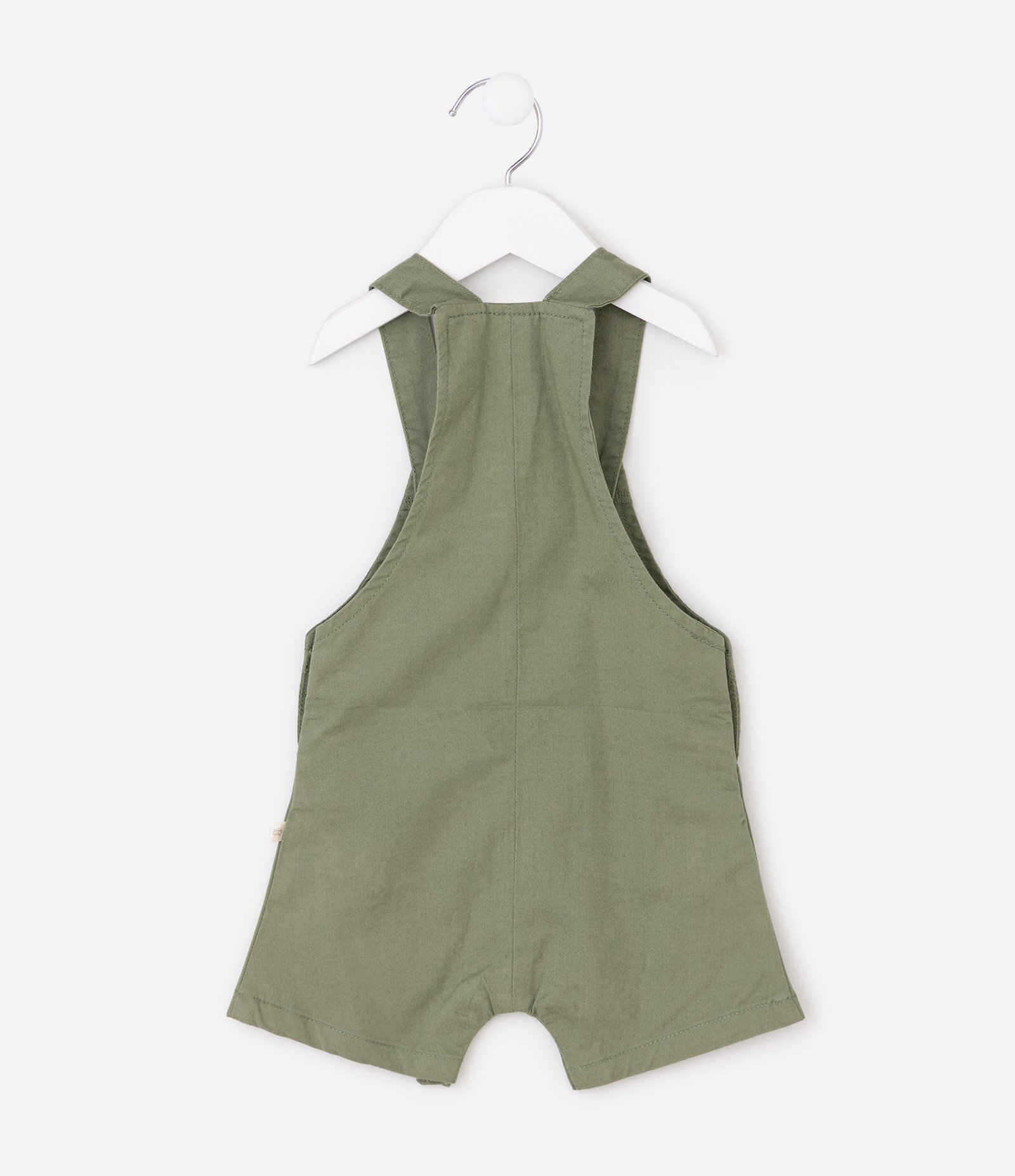 Jardineira Infantil Sarja com Bordado Ovelha no Trator – Tam 3 a 18 Meses Verde 3