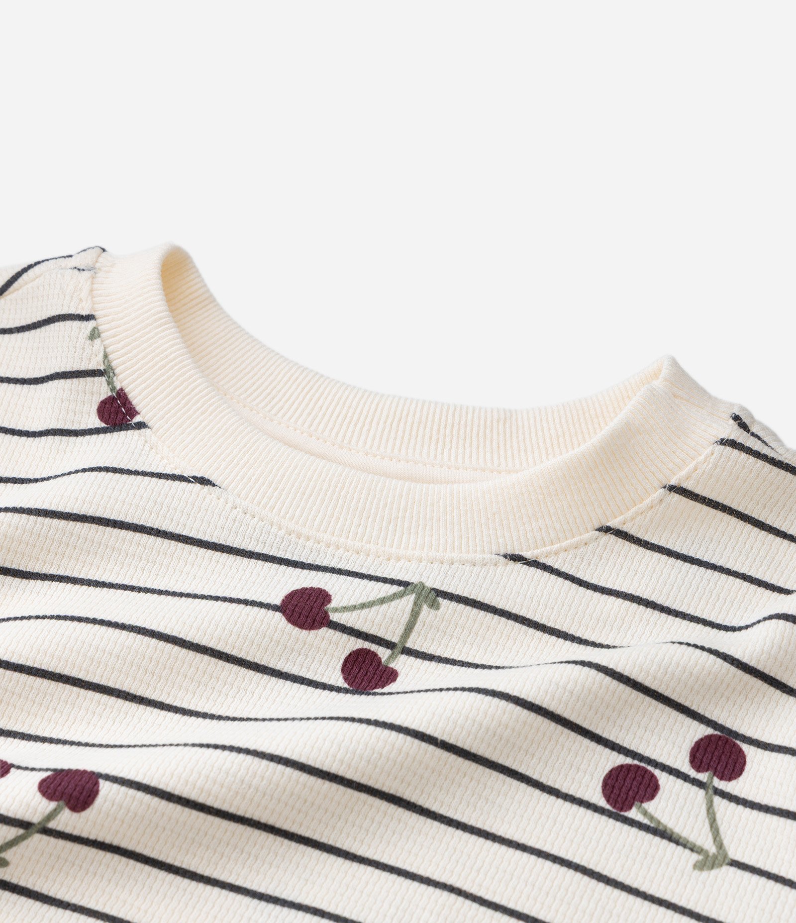 Conjunto Infantil em Algodão com Estampa Cereja Waffle – Tam 1 a 6 Anos Off White 10