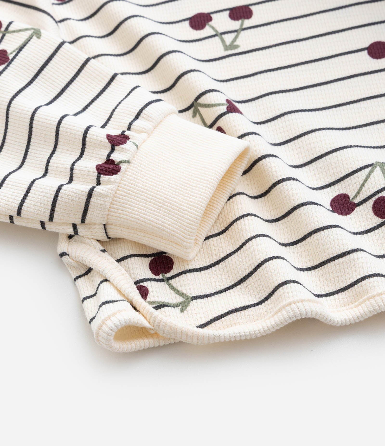 Conjunto Infantil em Algodão com Estampa Cereja Waffle – Tam 1 a 6 Anos Off White 12