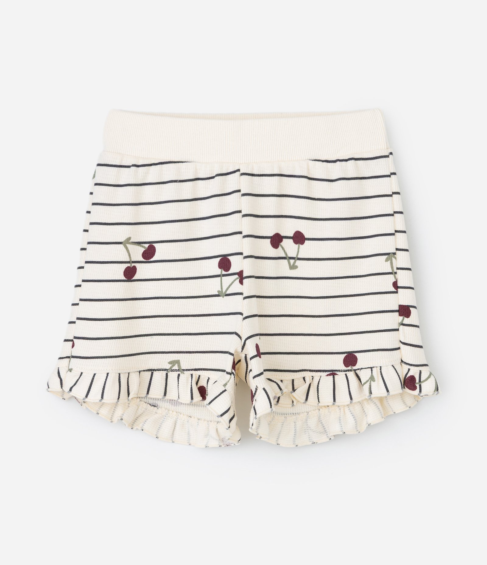 Conjunto Infantil em Algodão com Estampa Cereja Waffle – Tam 1 a 6 Anos Off White 5