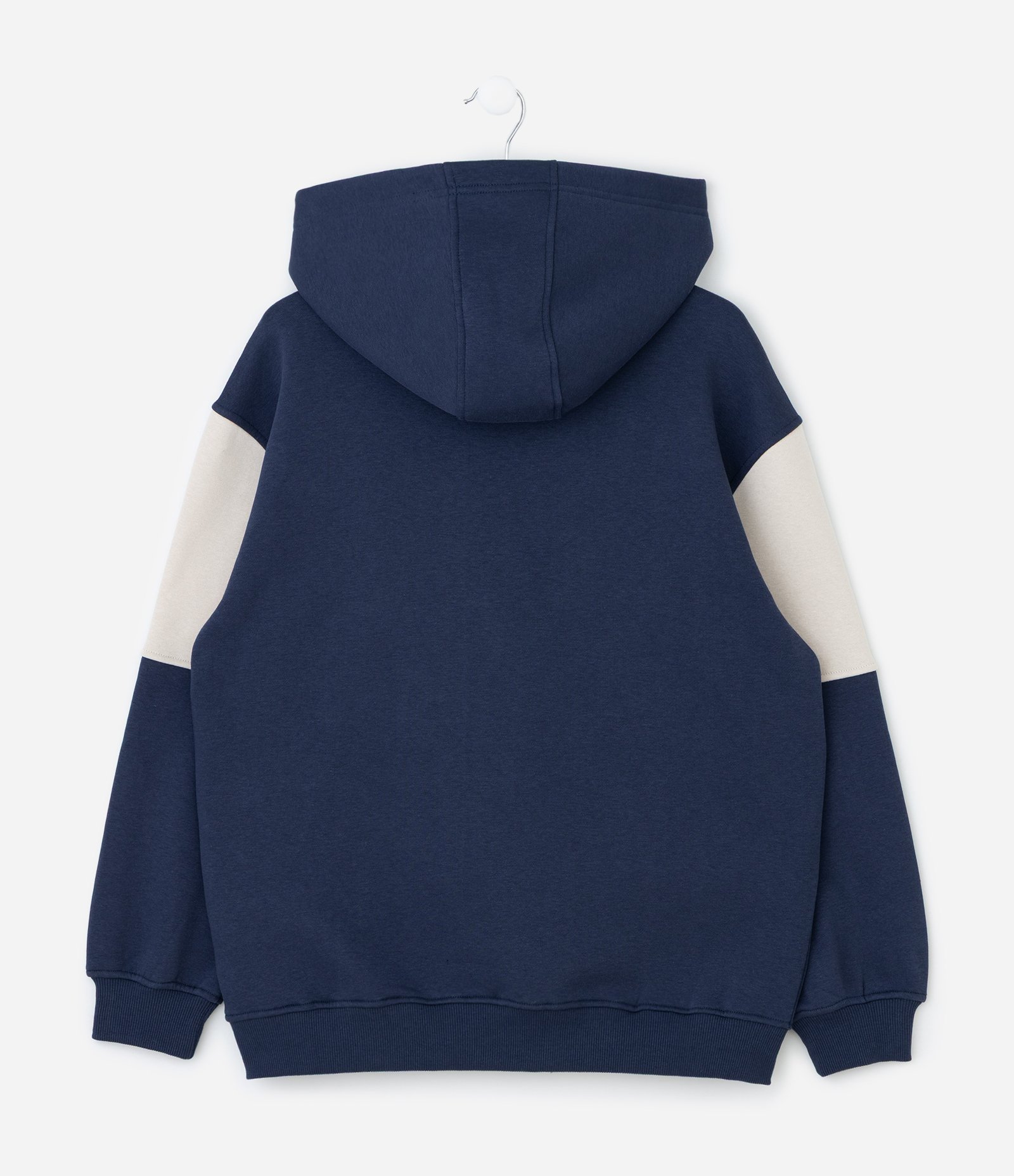 Casaco Relaxed Infantil com Capuz e Lettering Bordado – Tam 5 a 14 Anos Azul Marinho 2