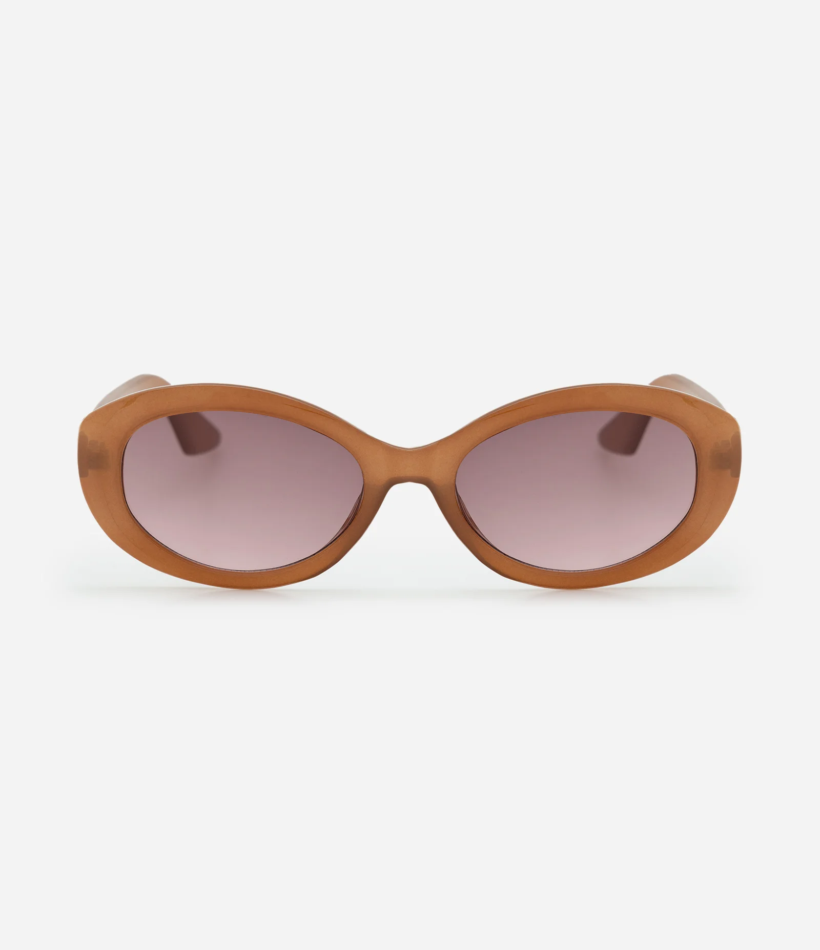 Óculos de Sol Redondo com Acabamento Fosco Marrom 2