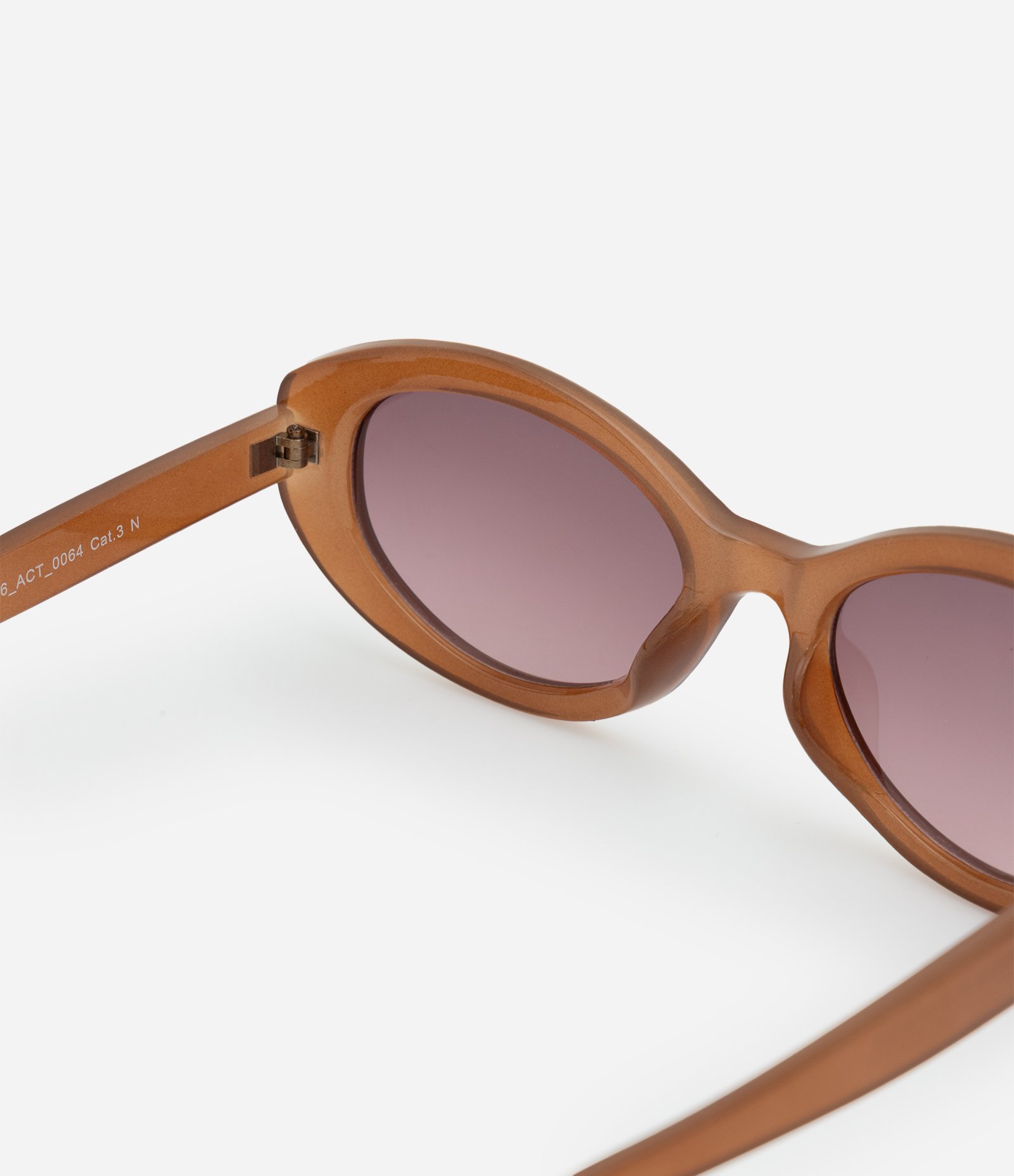 Óculos de Sol Redondo com Acabamento Fosco Marrom 3