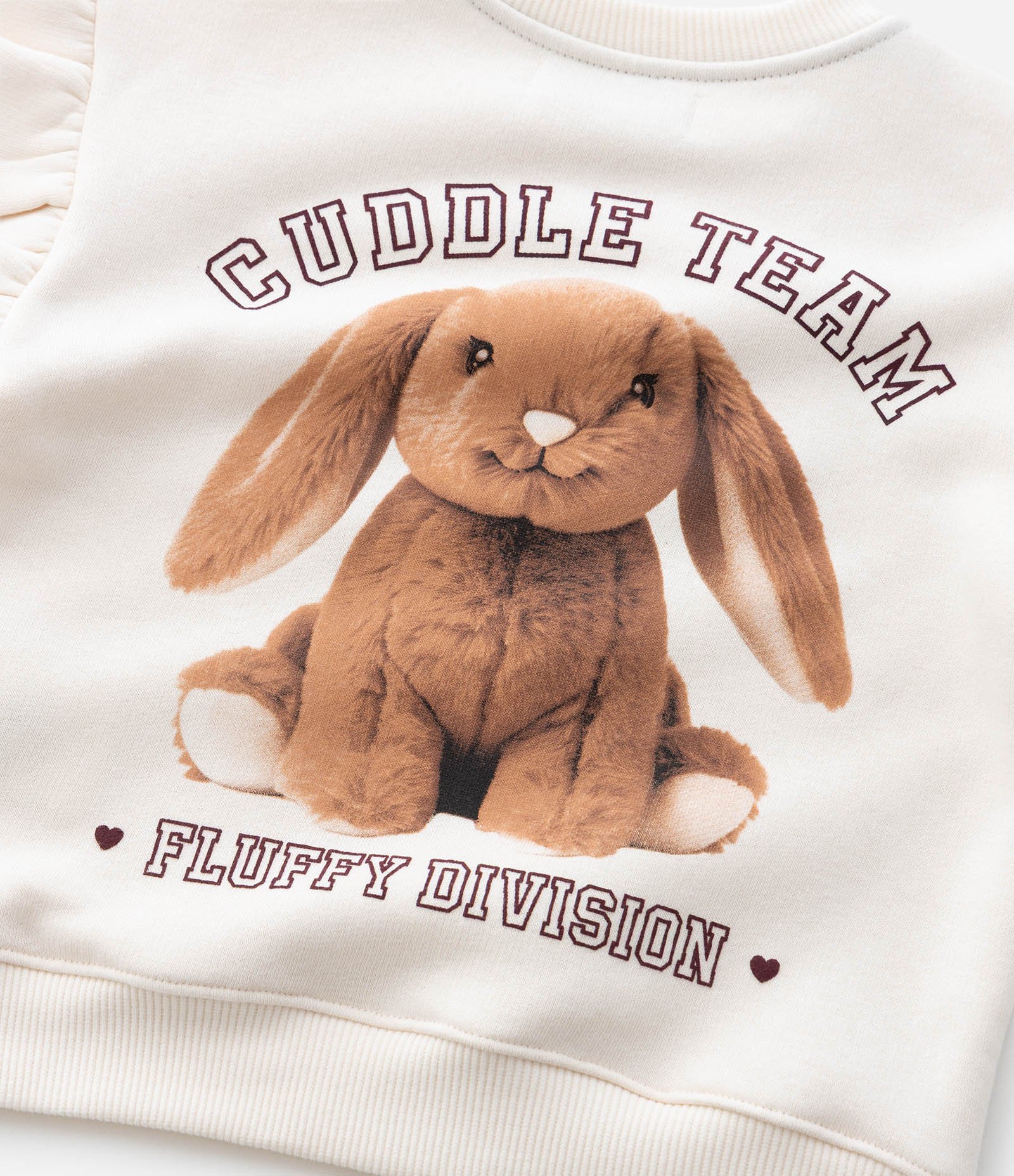 Conjunto Infantil com Babados no Ombro e Estampa de Coelho – Tam 1 a 5/6 Anos Off-White/Vinho 14