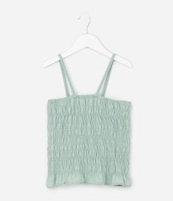 Blusa Infantil com Alças e Detalhe de Lástex – Tam 7 a 16 Anos