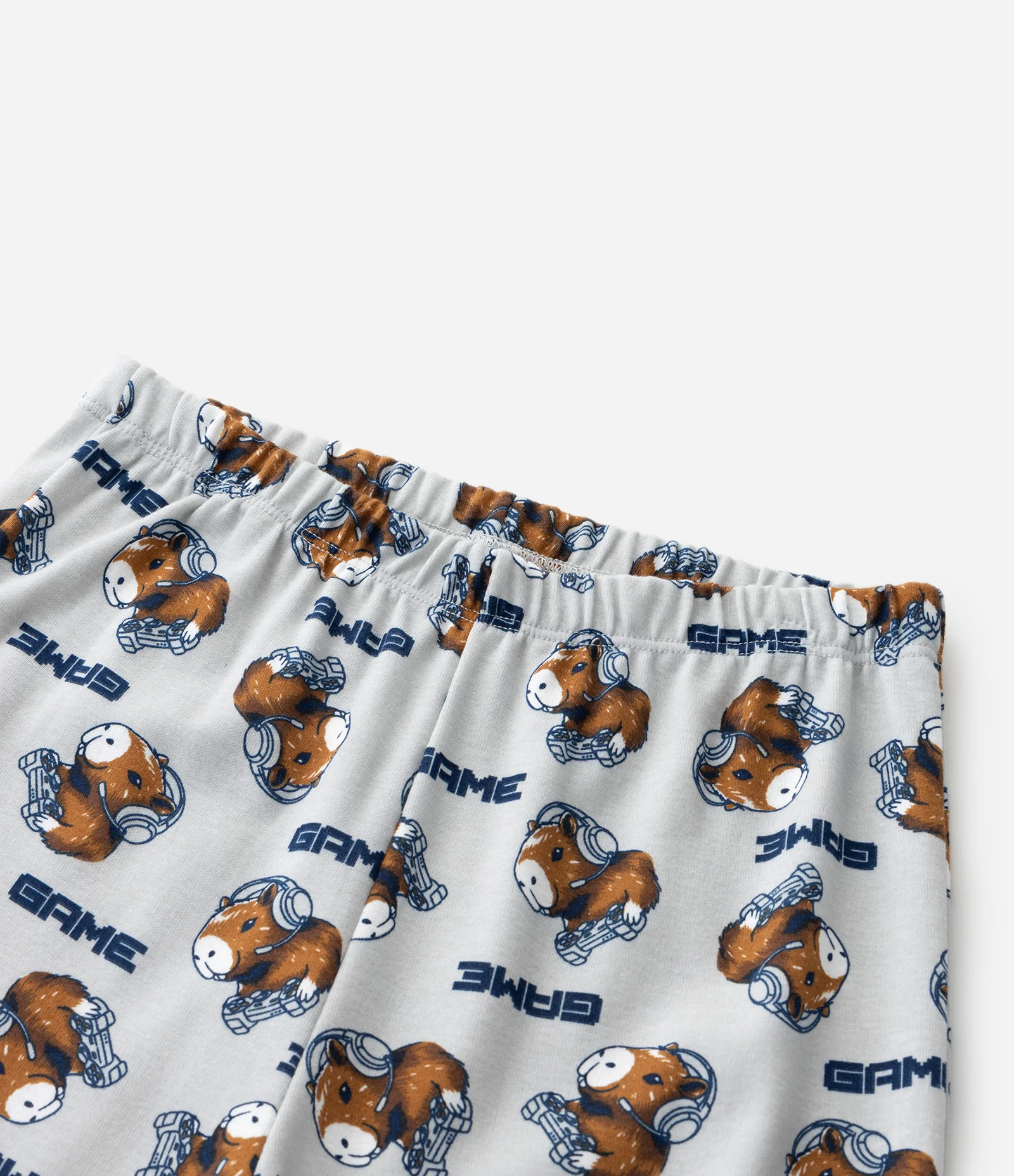 Pijama Infantil Manga Longa Estampa Capivara Gamer – Tam 7 a 16 Anos Azul Marinho 8