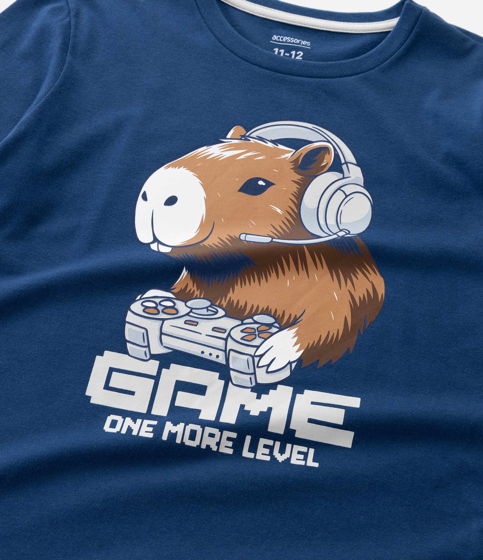 Pijama Infantil Manga Longa Estampa Capivara Gamer – Tam 7 a 16 Anos Azul Marinho 11