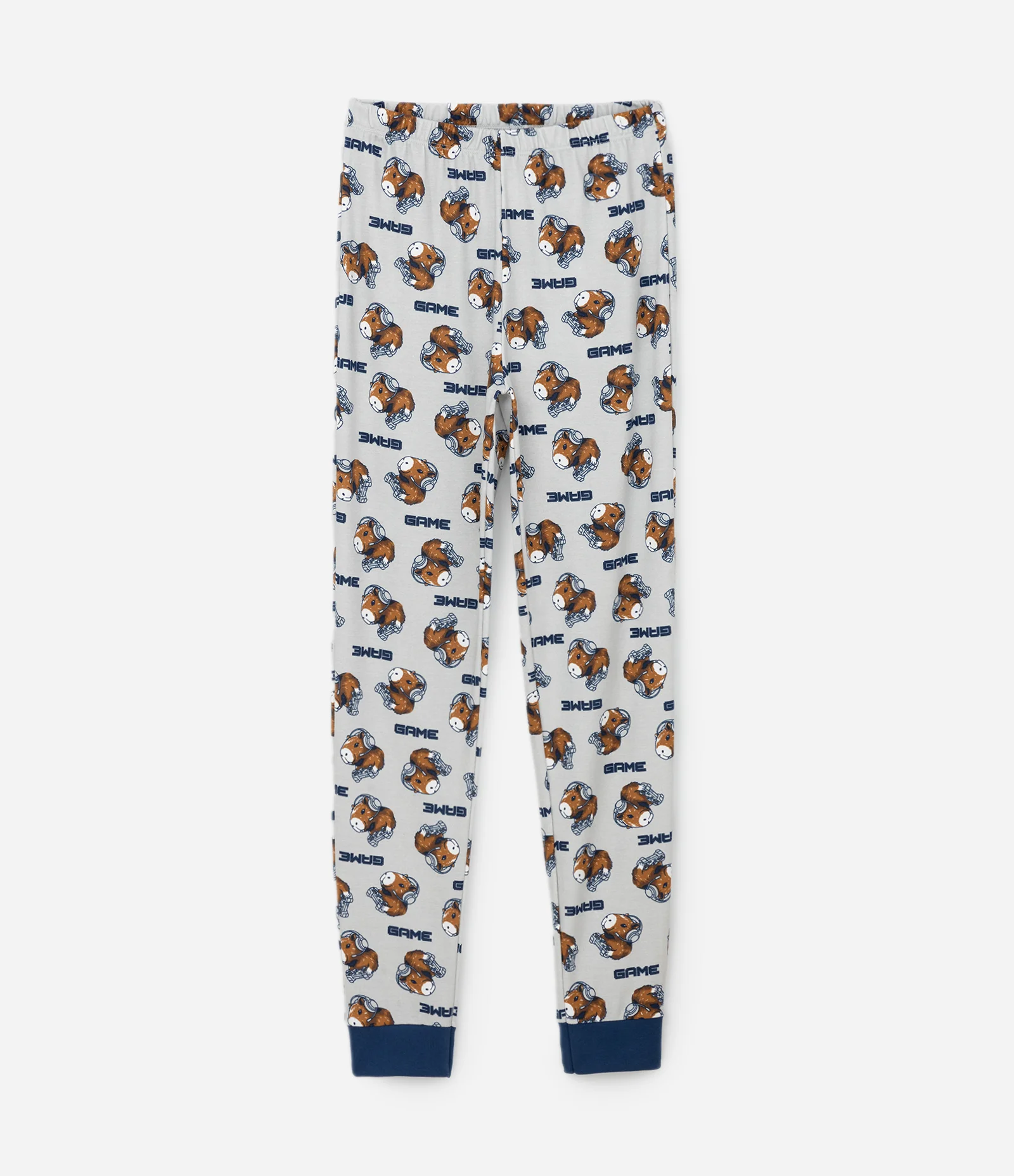 Pijama Infantil Manga Longa Estampa Capivara Gamer – Tam 7 a 16 Anos Azul Marinho 4