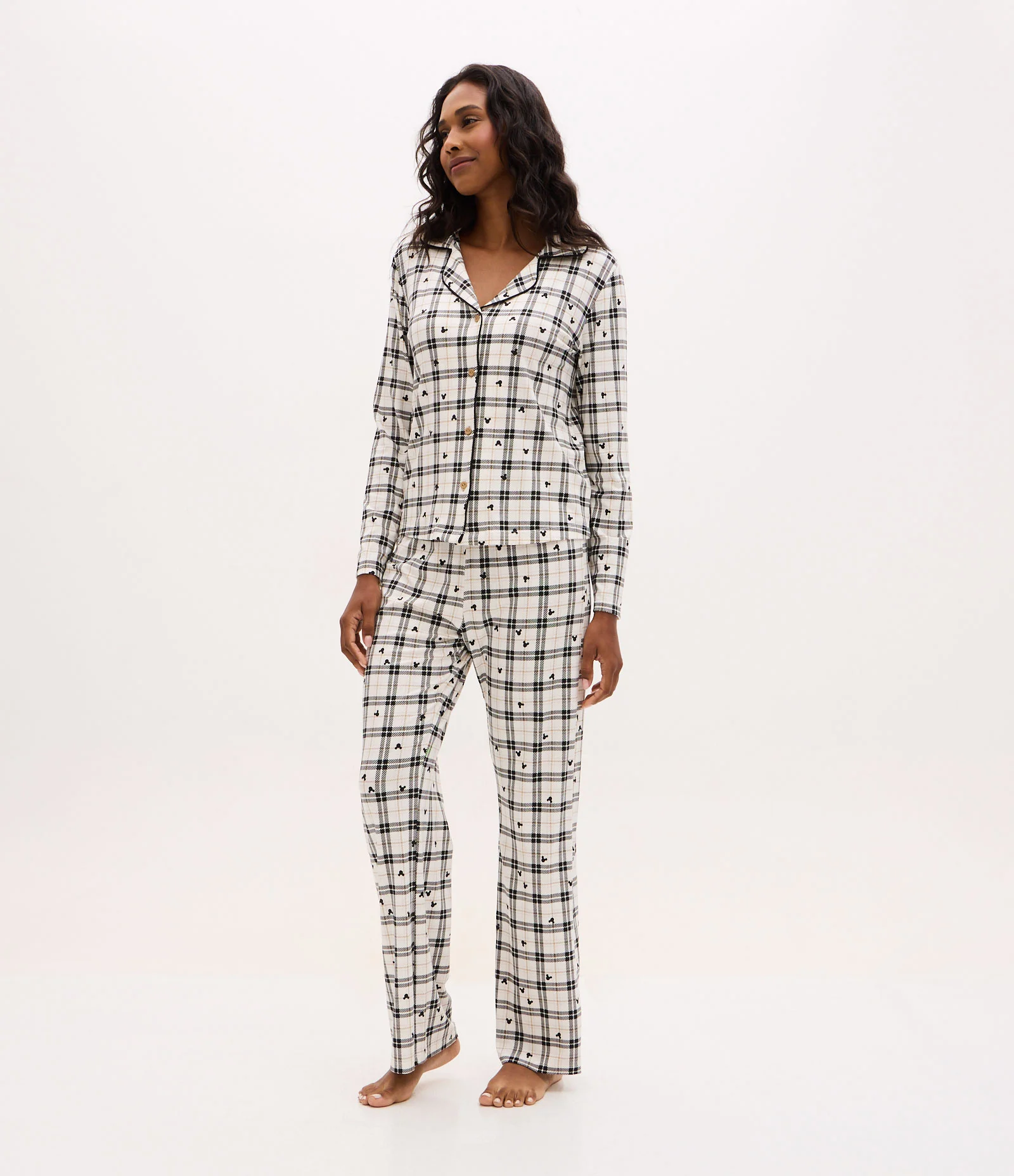 Pijama Americano com Blusa e Calça em Viscolycra Mickey Branco 2