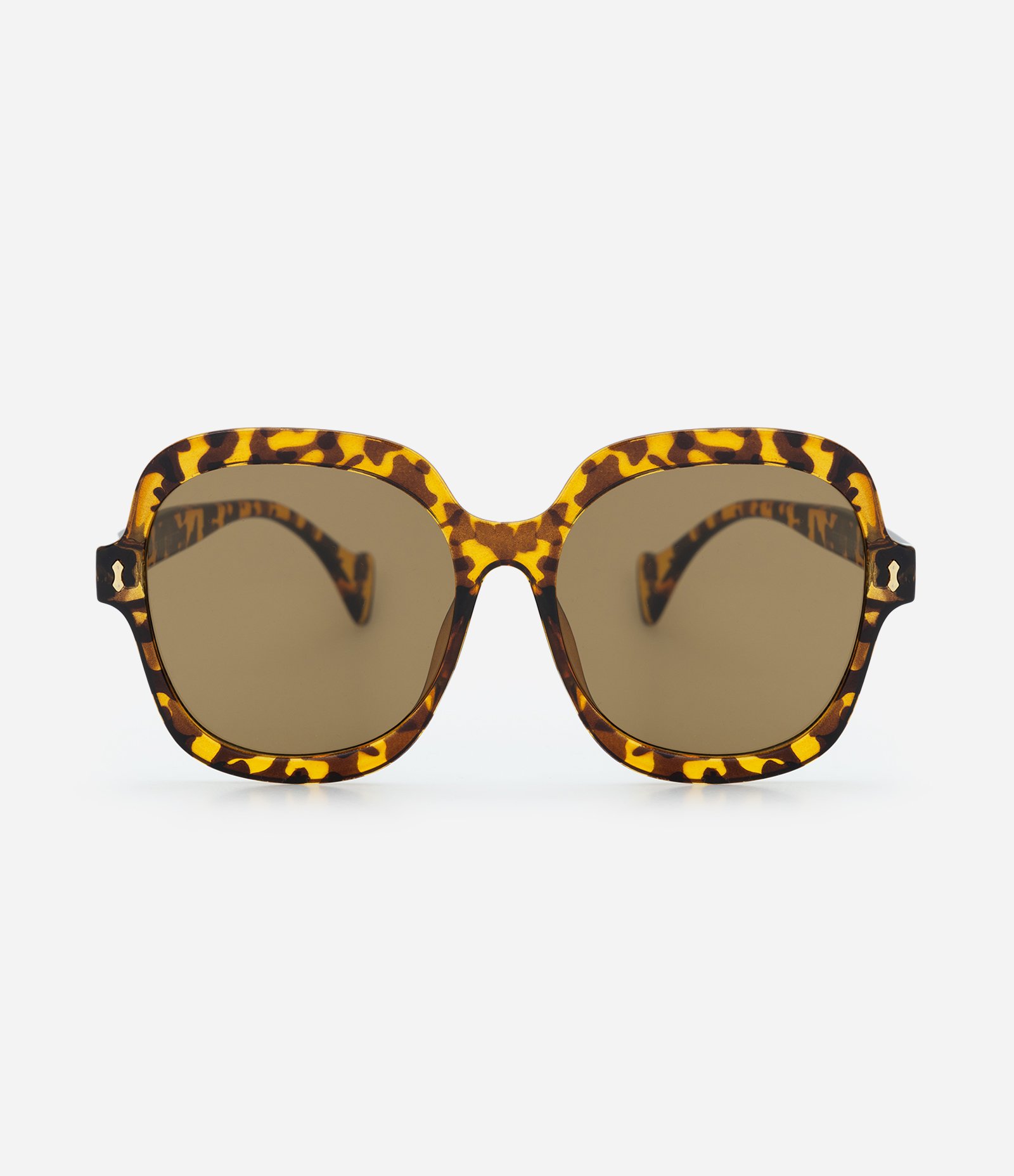 Óculos de Sol Redondo com Estampa Tartaruga Marrom 2