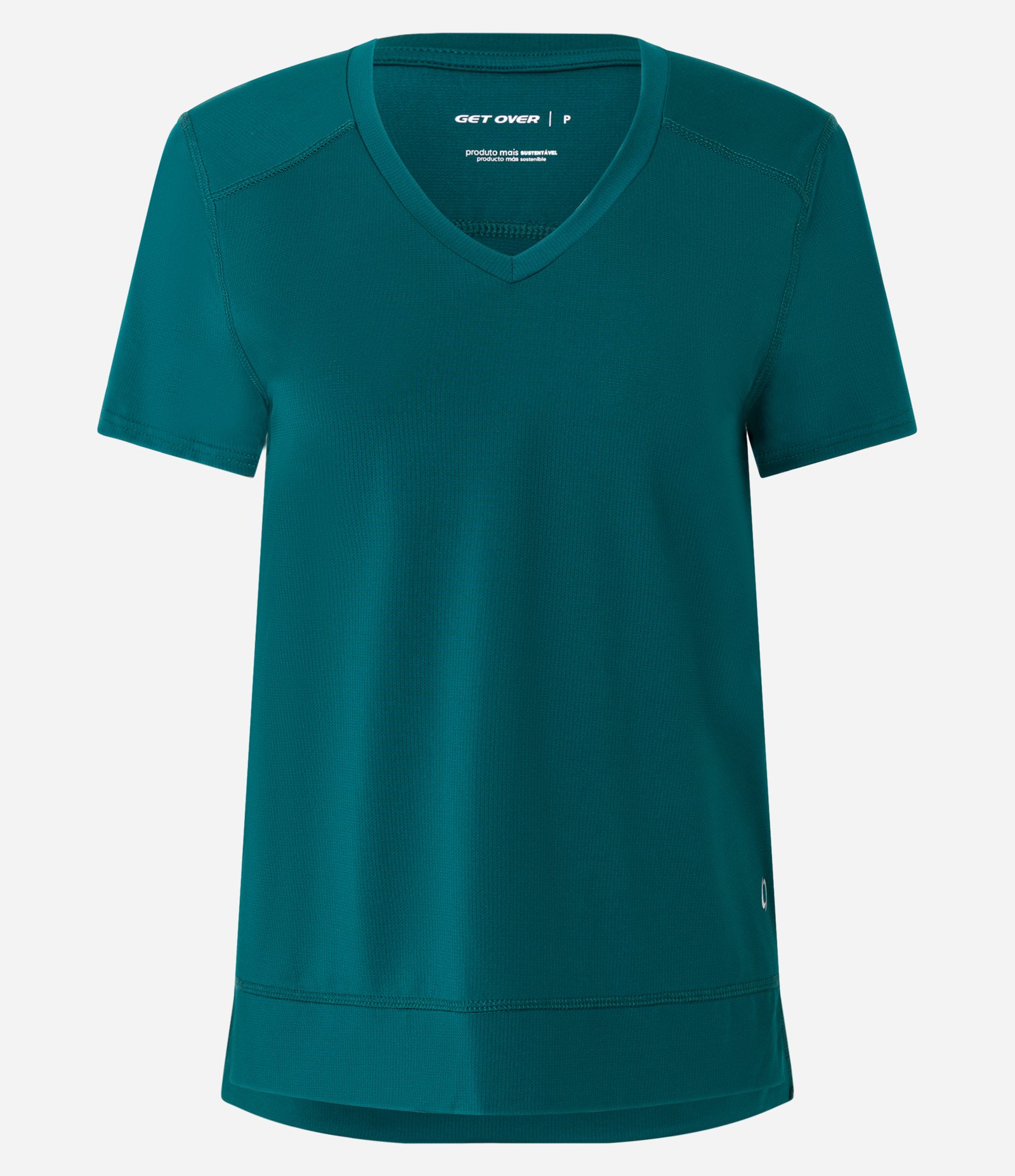 Camiseta Esportiva em Microfibra Furadinha com Barra Mullet Verde 4