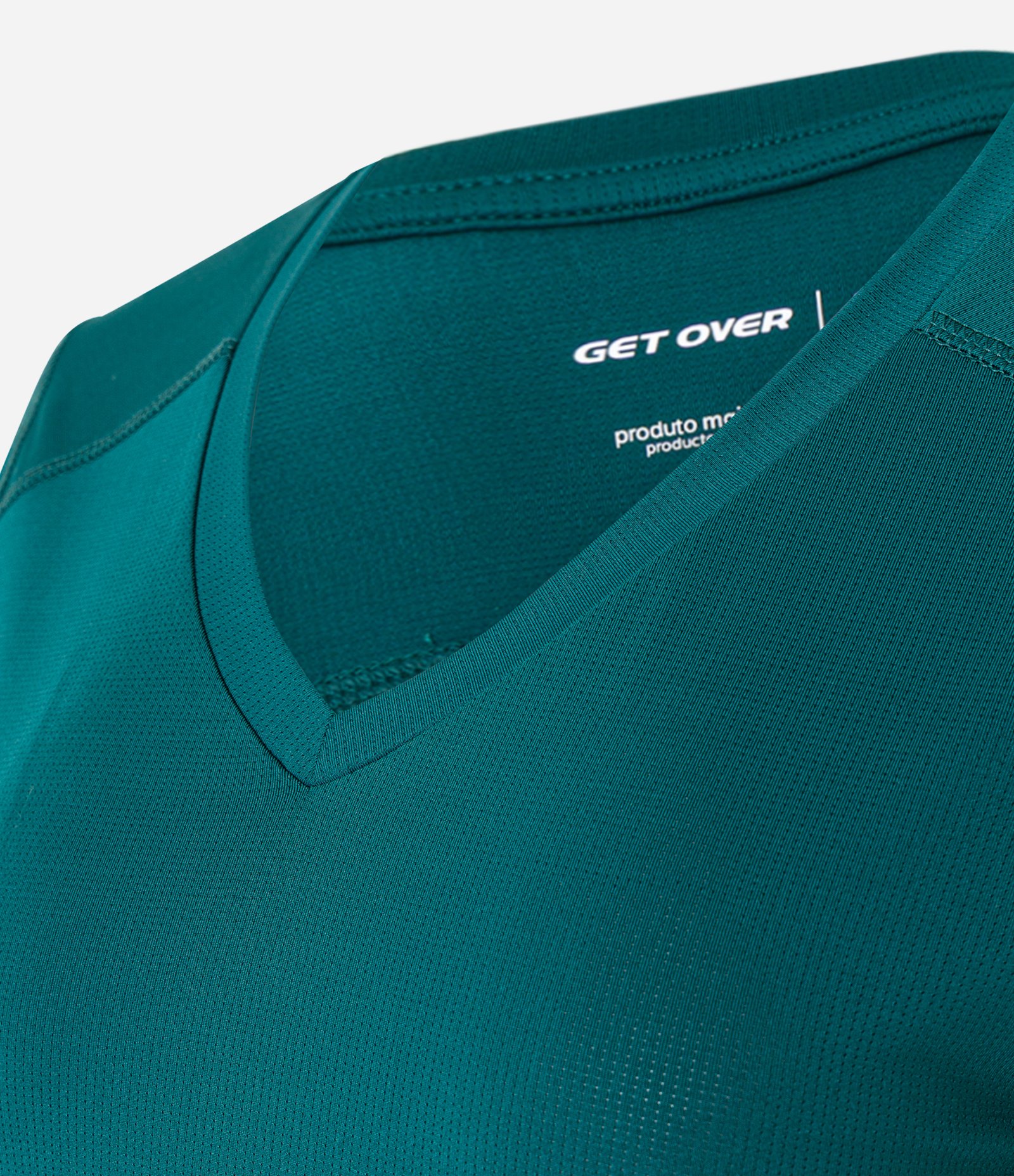 Camiseta Esportiva em Microfibra Furadinha com Barra Mullet Verde 5