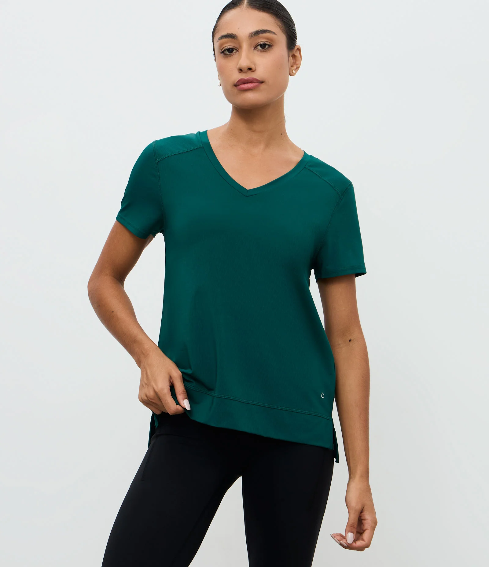 Camiseta Esportiva em Microfibra Furadinha com Barra Mullet Verde 1