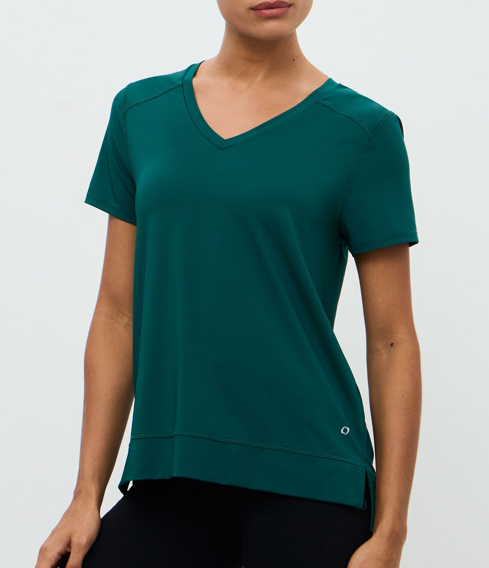 Camiseta Esportiva em Microfibra Furadinha com Barra Mullet Verde 2