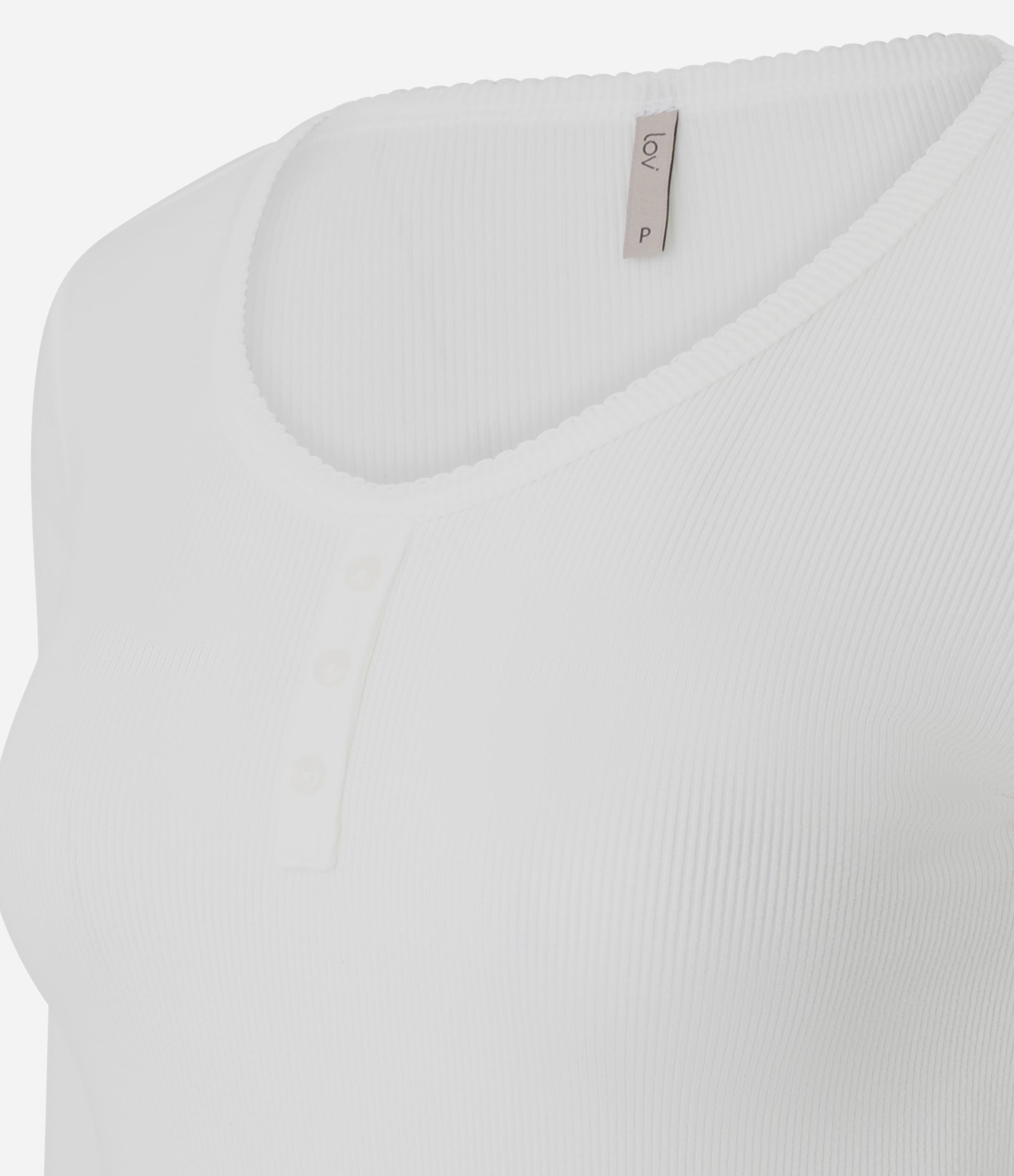 Blusa de Pijama Regular em Ribana com Botões Branco 2