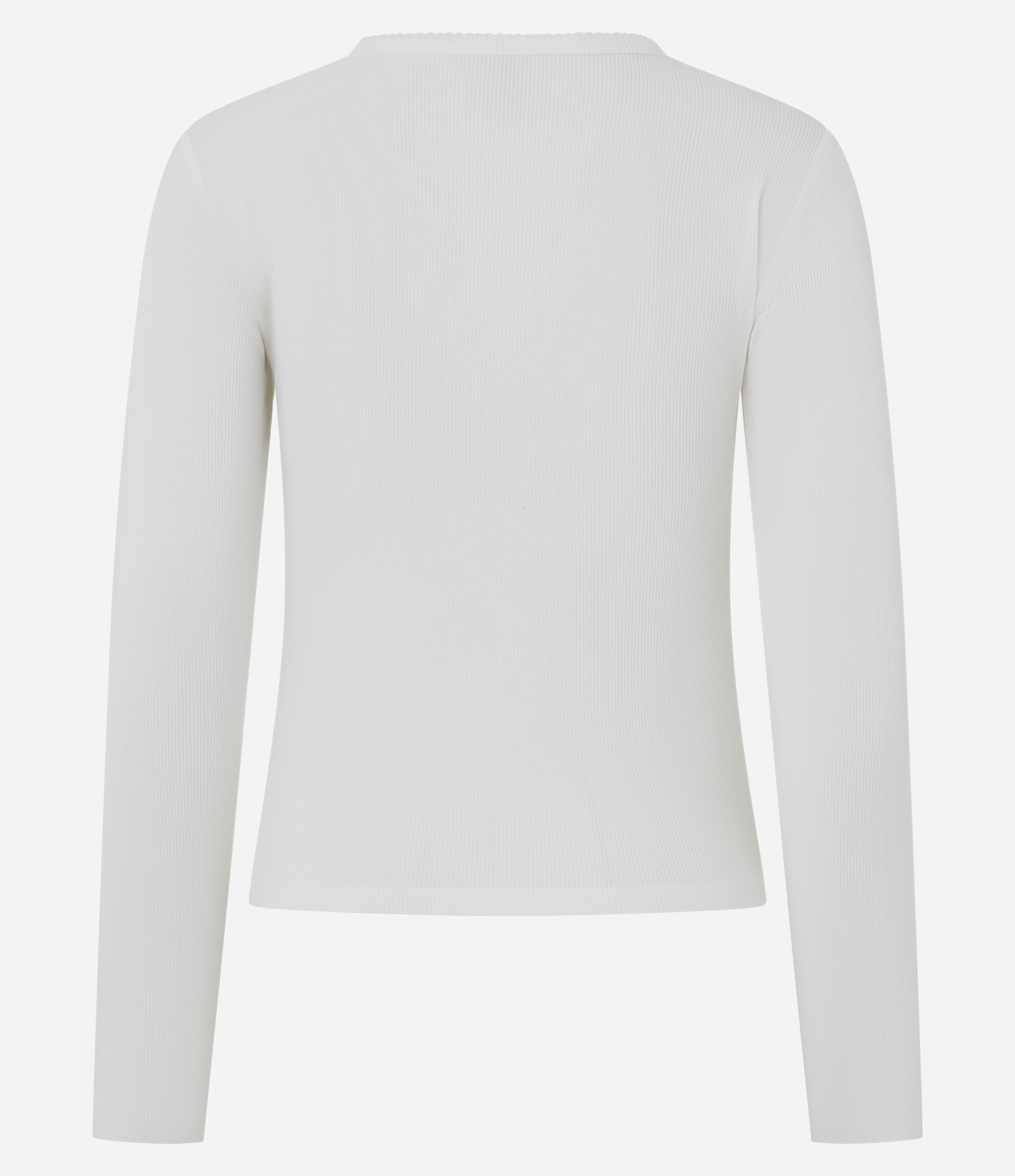 Blusa de Pijama Regular em Ribana com Botões Branco 3