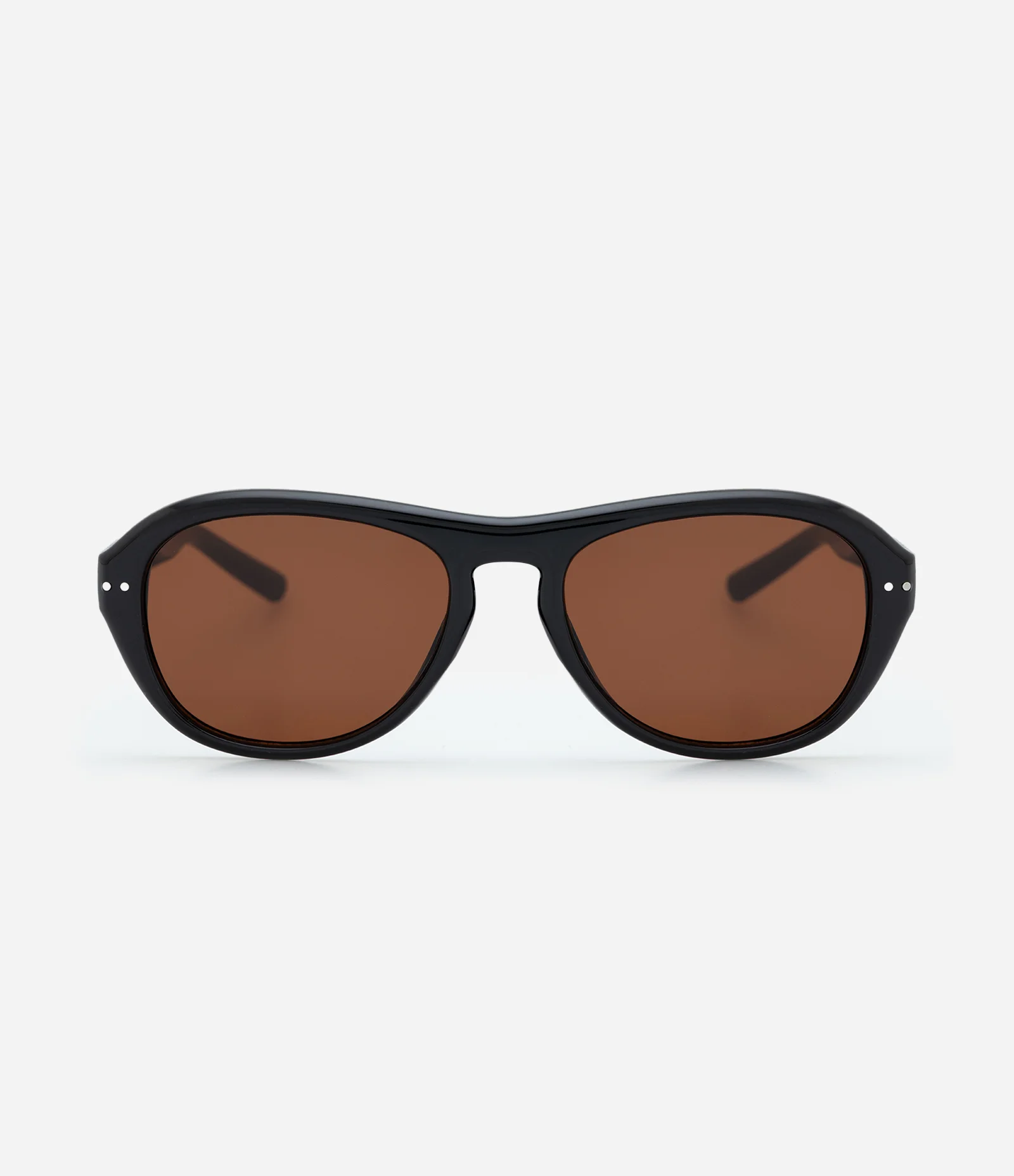 Óculos de Sol Redondo com Haste Fina Preto 2