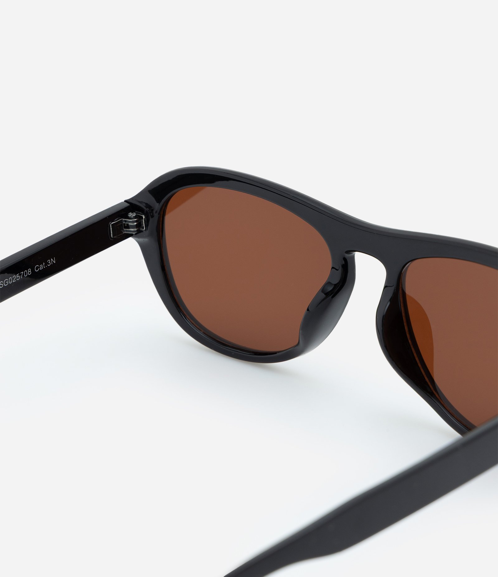 Óculos de Sol Redondo com Haste Fina Preto 3