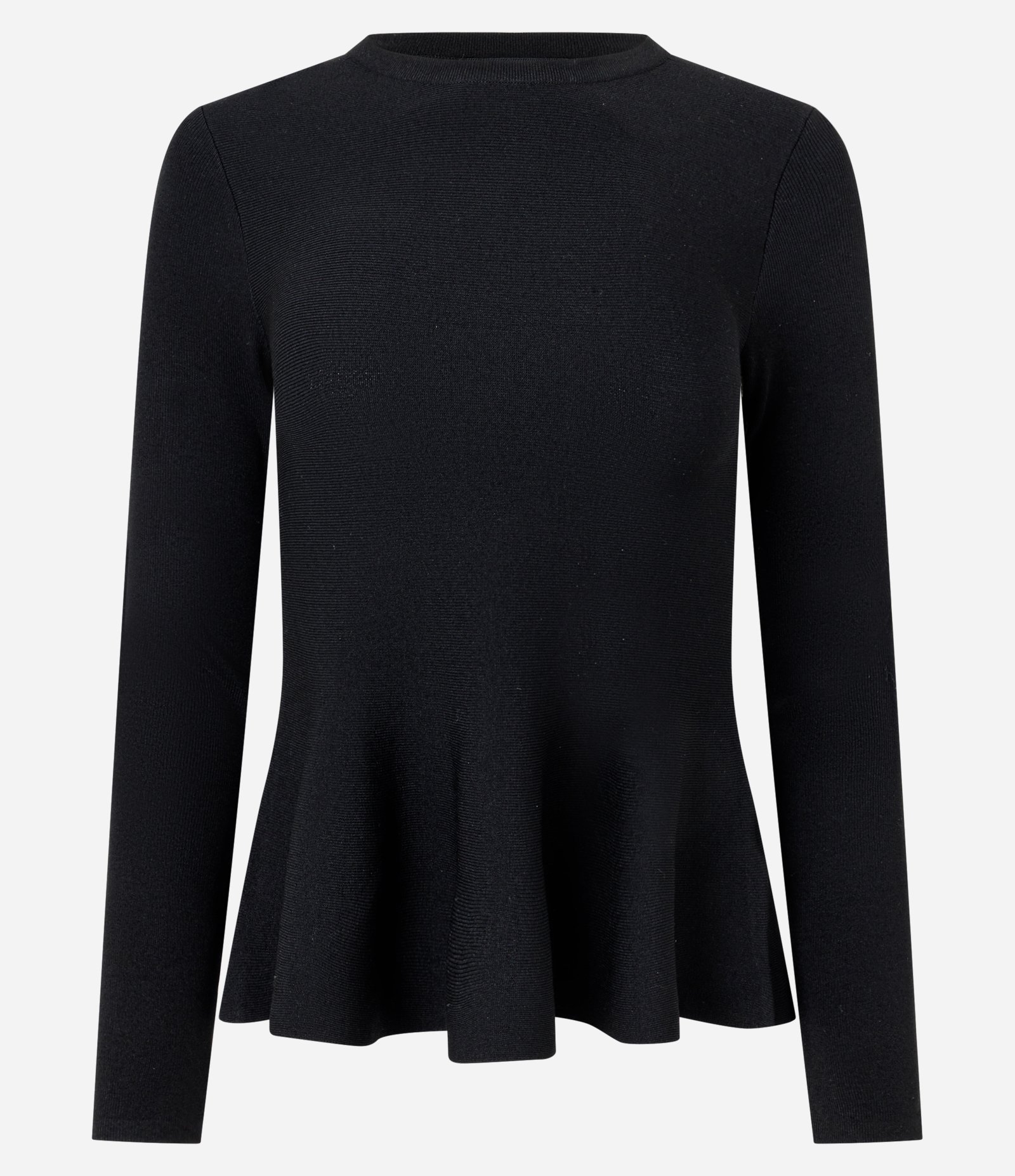 Blusa em Tricô com Barra Peplum Preto 1