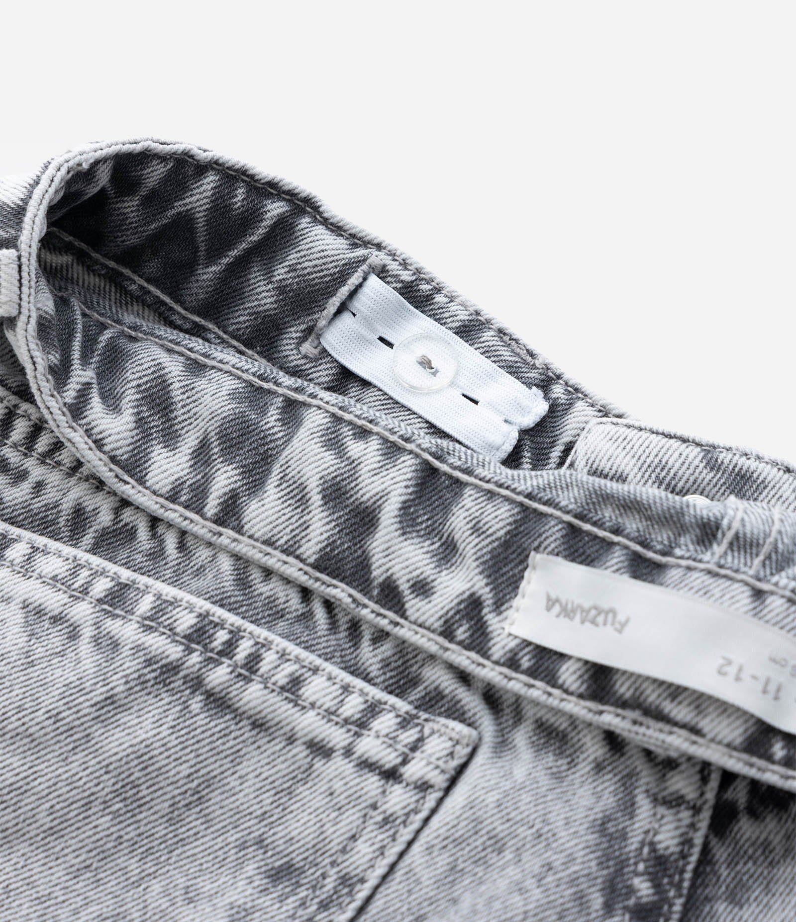 Calça Infantil Wide Leg em Jeans com Recortes – Tam 7 a 16 Cinza Mescla 4