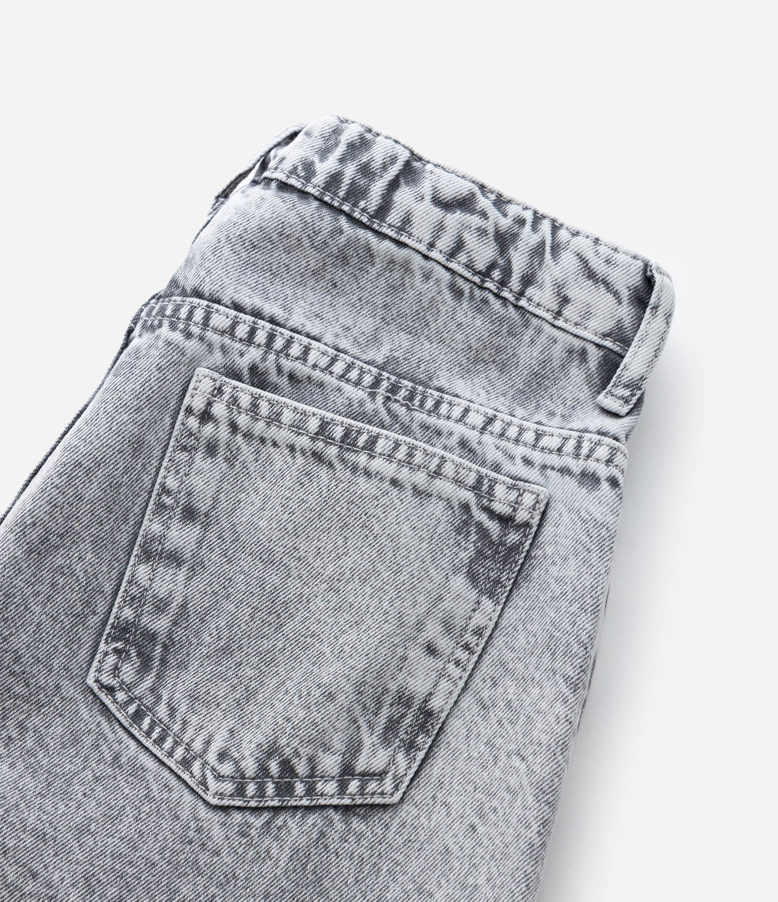 Calça Infantil Wide Leg em Jeans com Recortes – Tam 7 a 16 Cinza Mescla 6