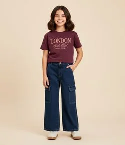 Camiseta Infantil com Lettering London Girls Club – Tam 7 a 16 Anos