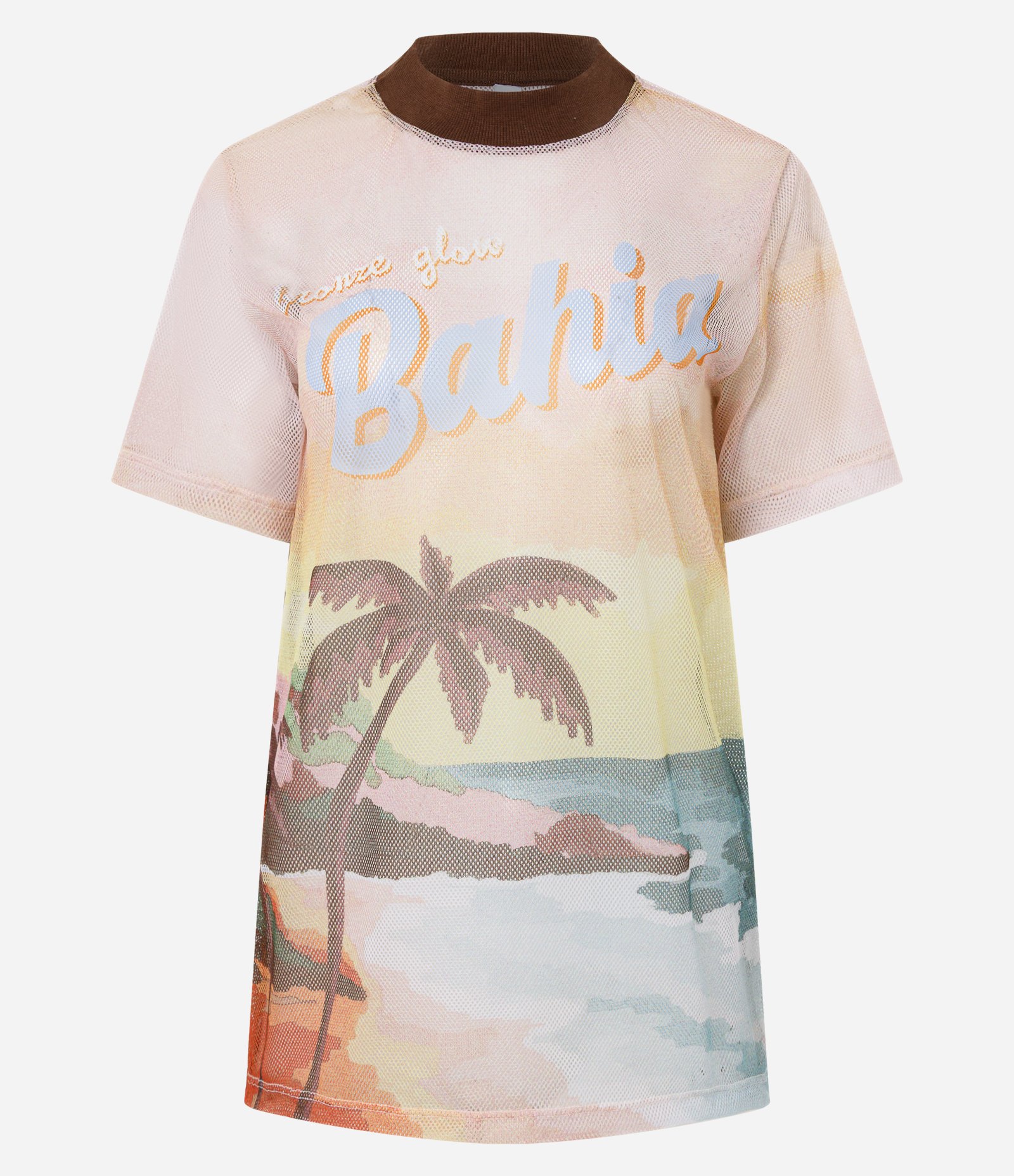 Camiseta Texturizada com Estampa Bahia Tropical Multicores 4