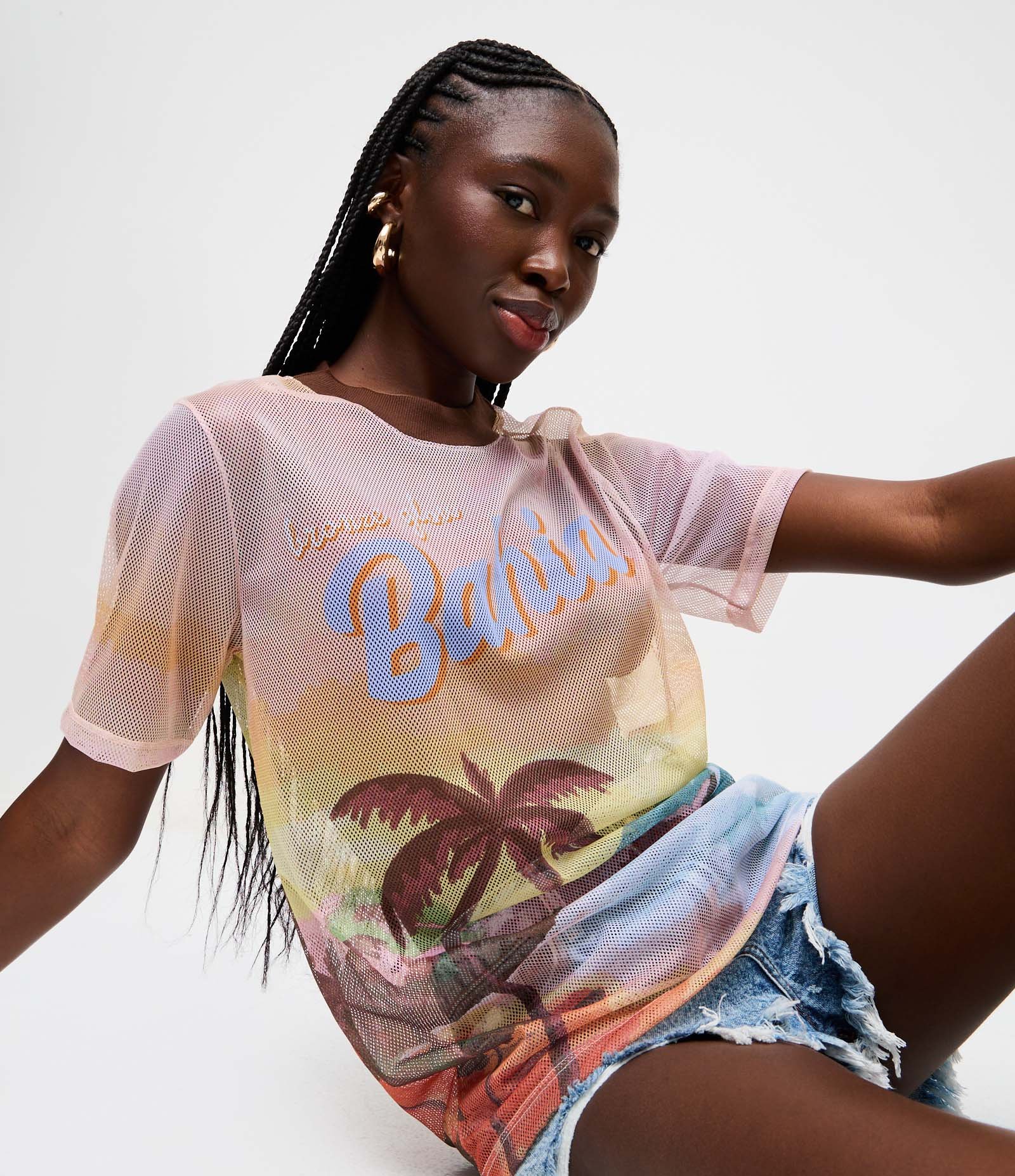 Camiseta Texturizada com Estampa Bahia Tropical Multicores 1