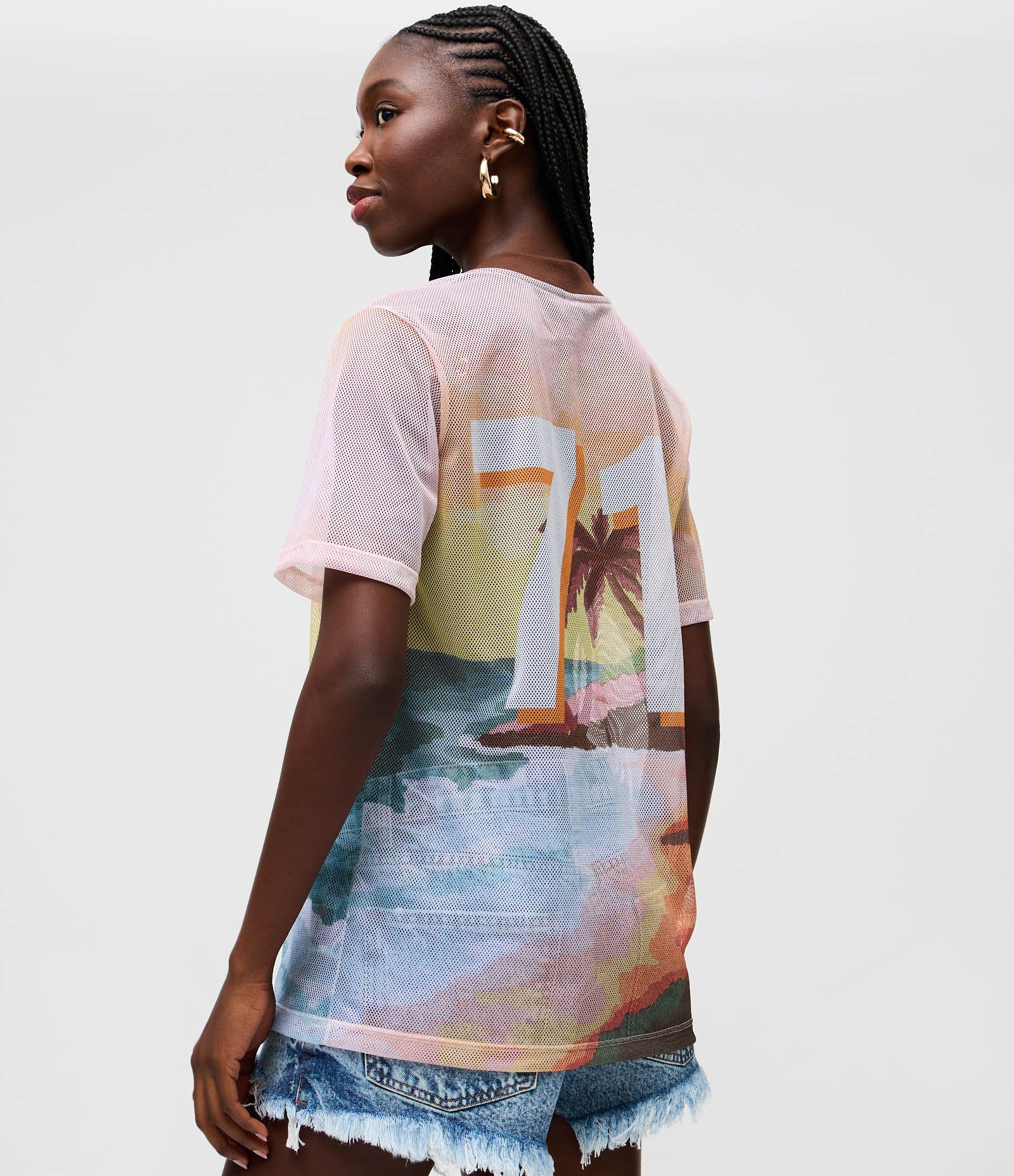 Camiseta Texturizada com Estampa Bahia Tropical Multicores 3