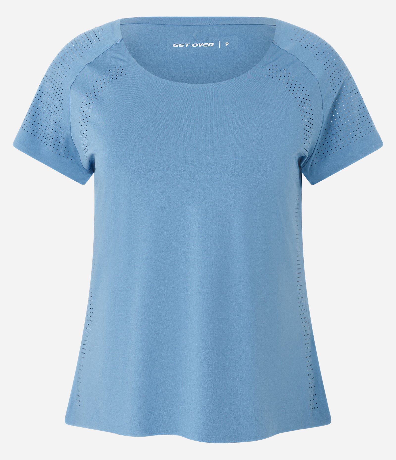 Camiseta Esportiva em Microfibra com Laterais Furadinhas Azul 1