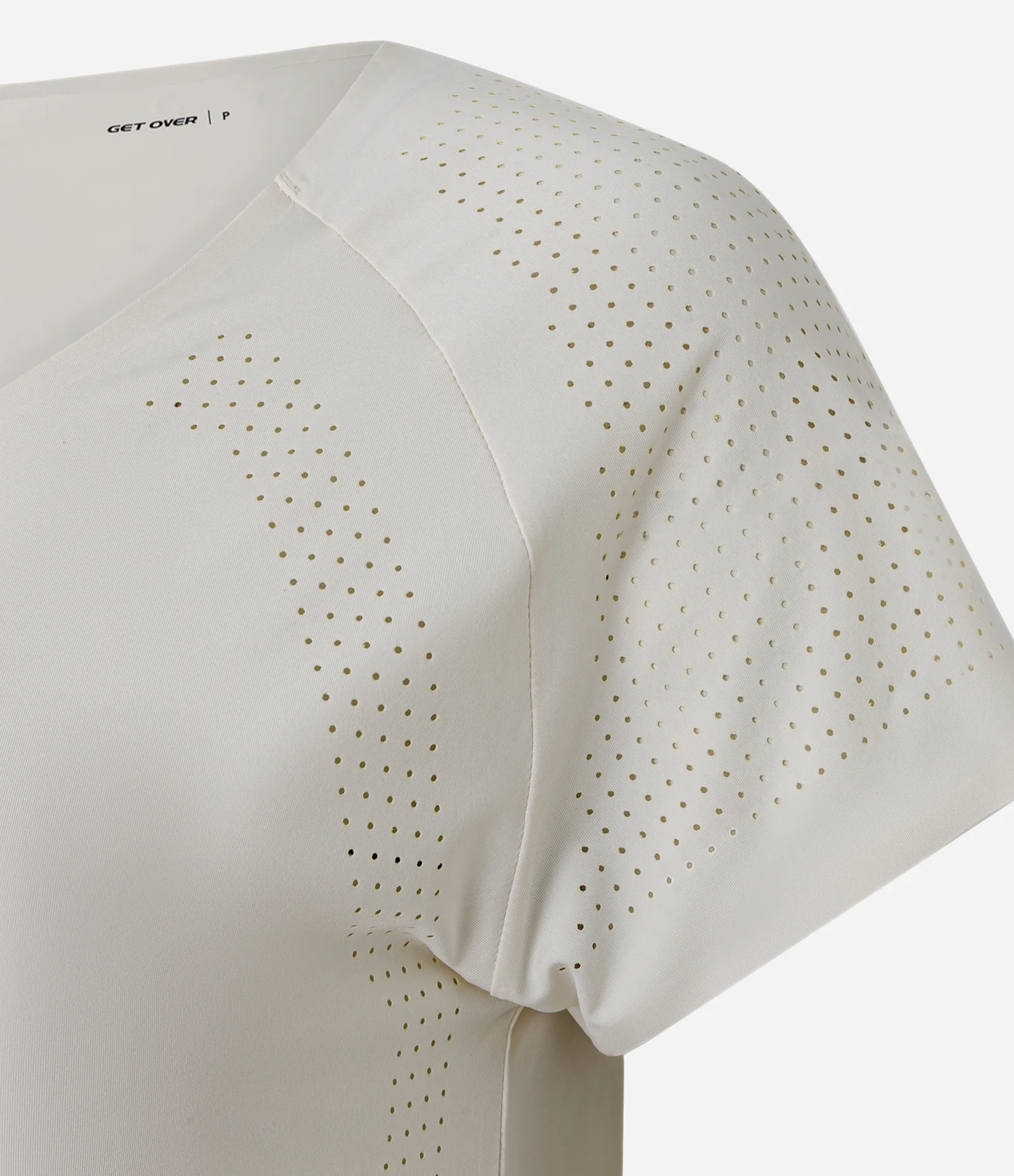 Camiseta Esportiva em Microfibra com Laterais Furadinhas Off White 2