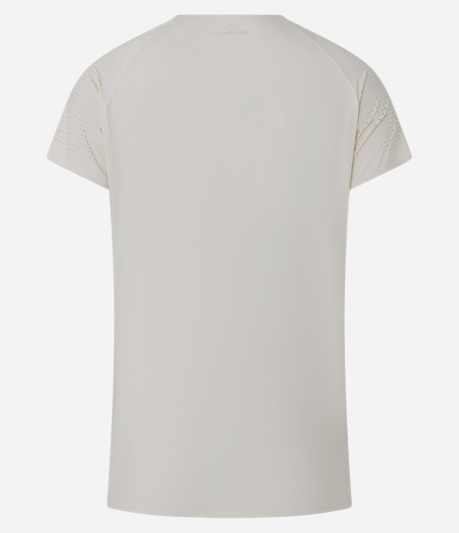 Camiseta Esportiva em Microfibra com Laterais Furadinhas Off White 3