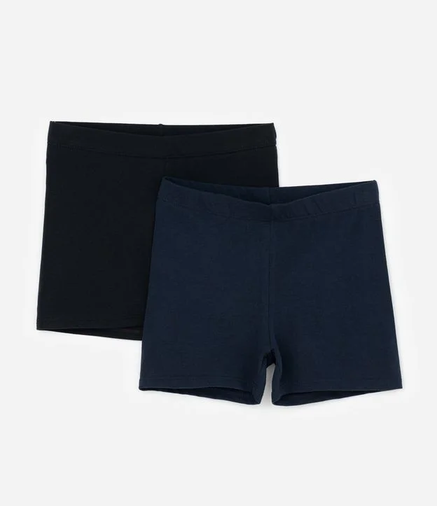 Kit 02 Shorts Infantis em Meia Malha – Tam 5 a 14 Anos