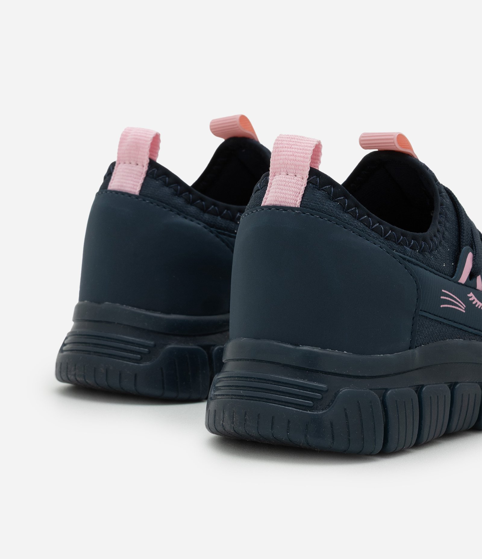 Tênis Calce Fácil Infantil com Sola LED e Estampa Gatinho - Tam 20 ao 27 Azul Marinho 2