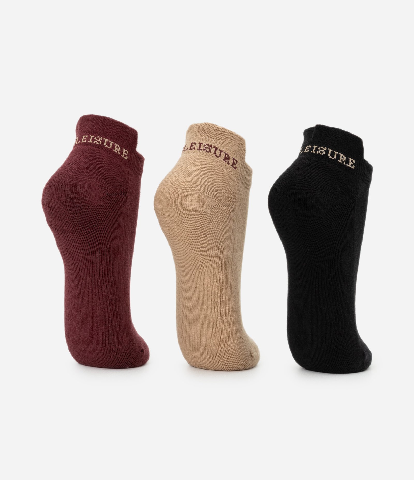 Kit 03 Meias Curtas em Algodão com Estampa Athleisure Multicores 3