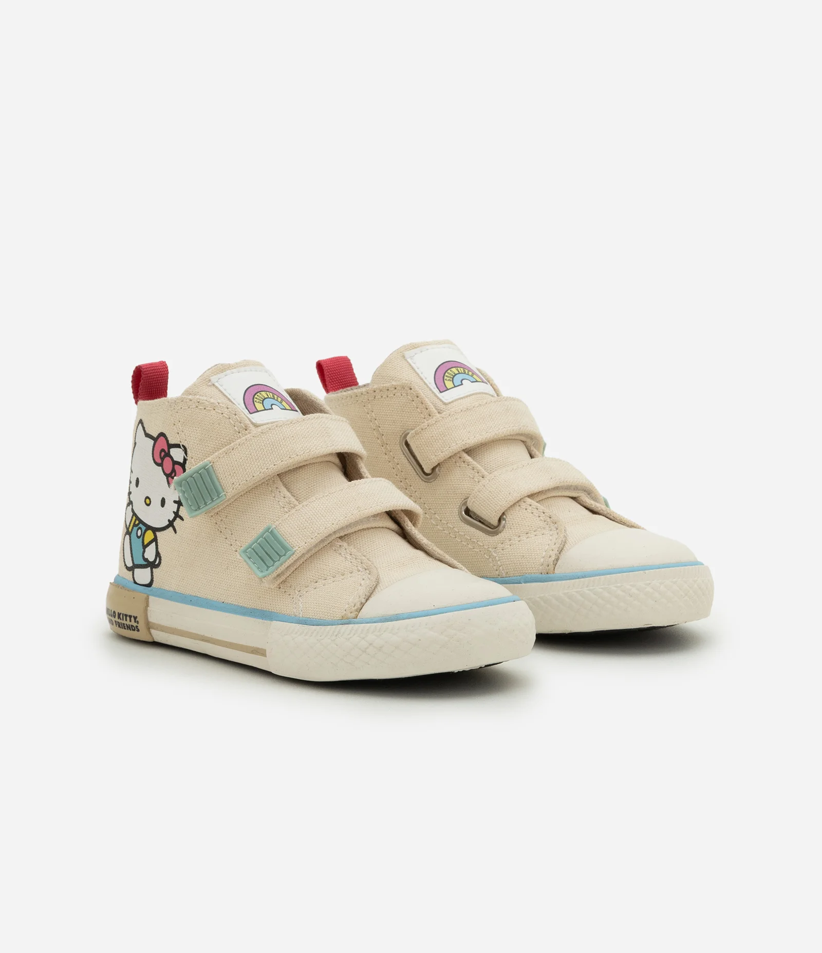 Tênis Infantil Abotinado Com Estampa Hello Kitty E My Melody - Tam 20 A 27 Off White 1