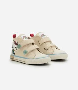 Tênis Infantil Abotinado Com Estampa Hello Kitty E My Melody - Tam 20 A 27