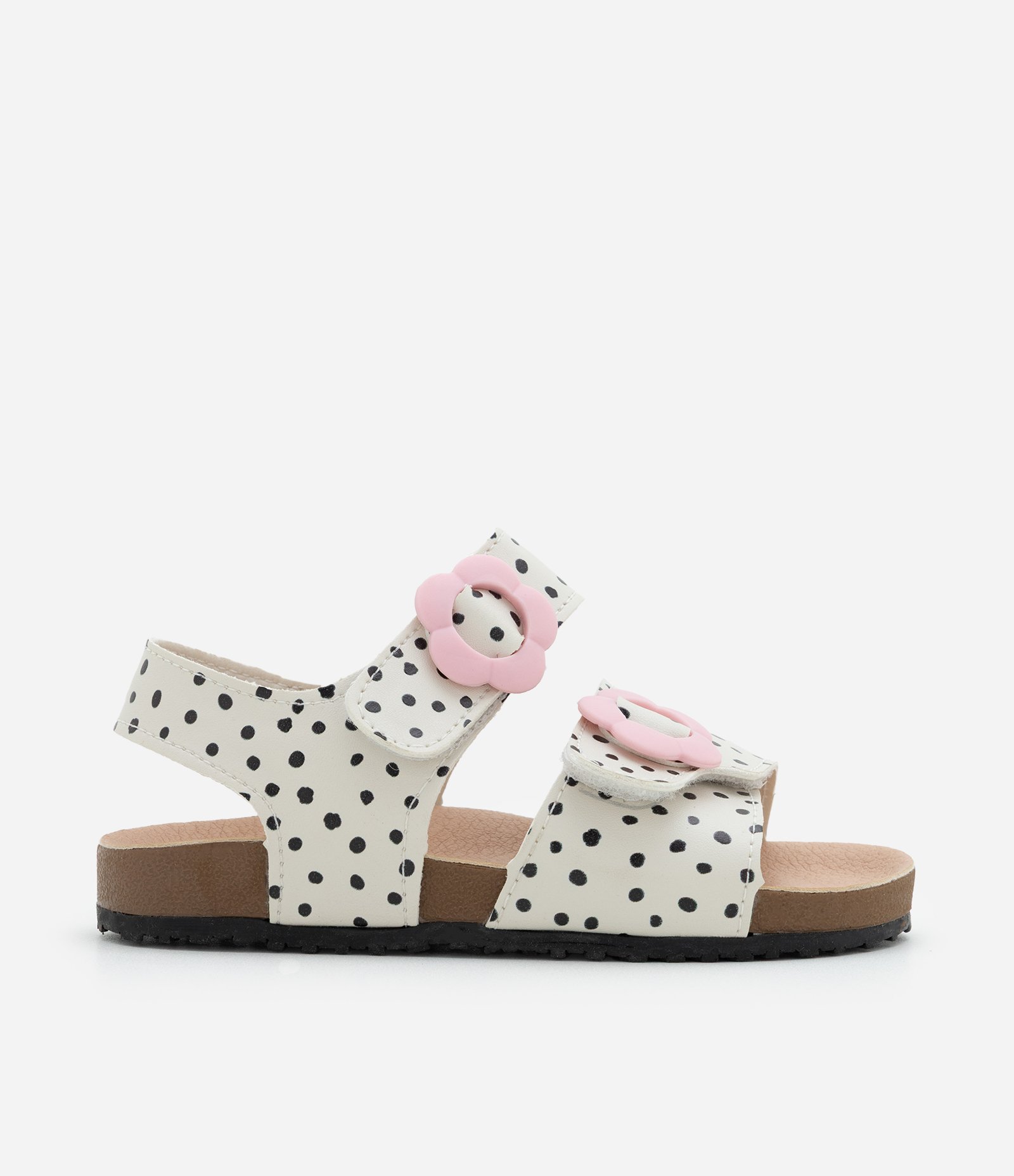 Sandália Infantil com Poá e Fivela Flor – Tam 20 a 27 Off White 4